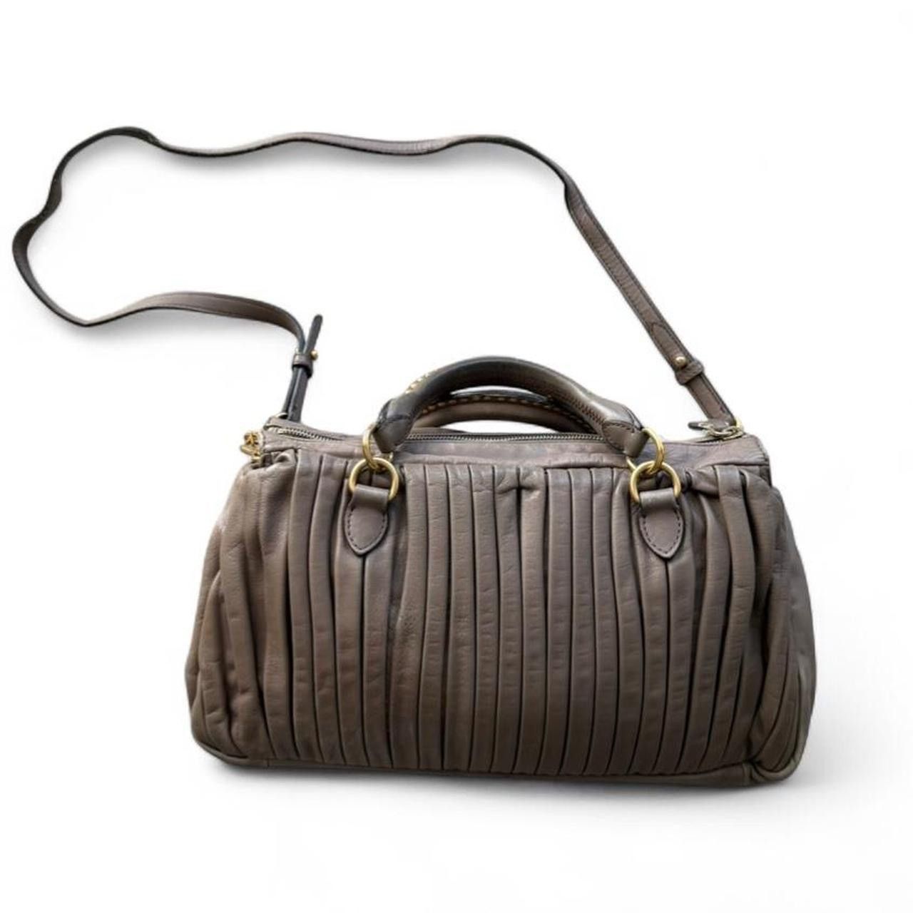 Miu Miu Miu Miu Leather Studded 2-Way Bag Brown Y2K Size ONE SIZE - 3 Thumbnail