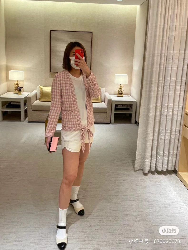 Chanel Chanel 23s pink plaid coat Size XXS / US 00 / IT 34 - 8 Thumbnail