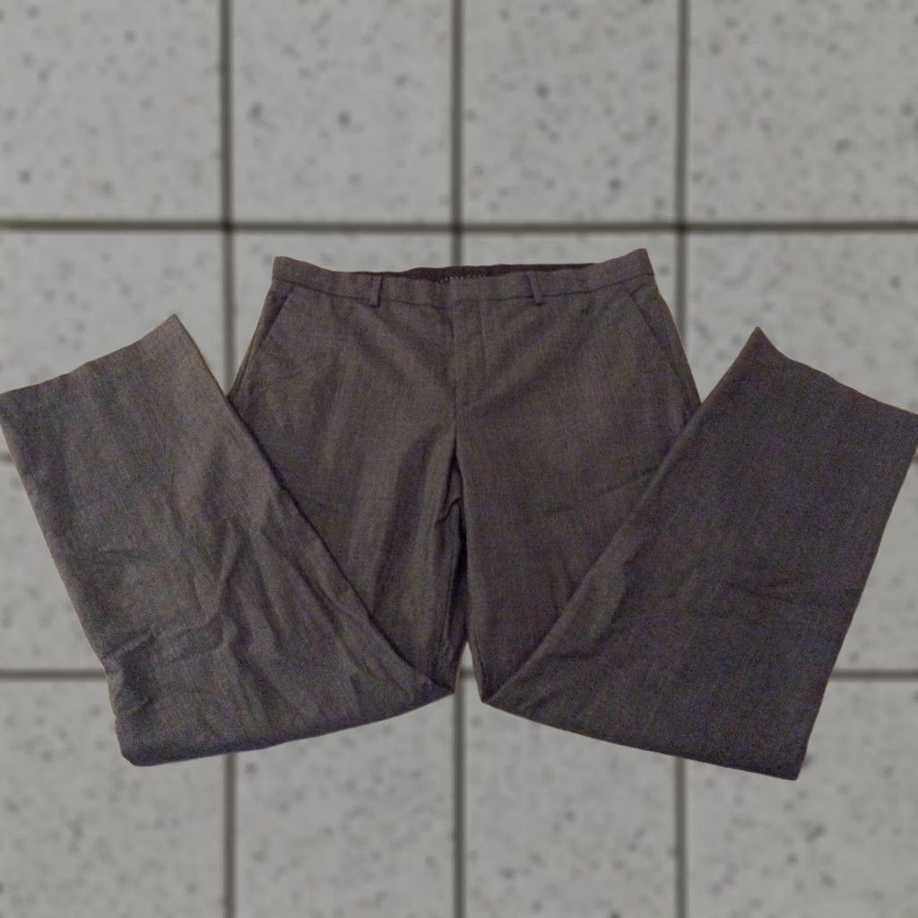 Express Express Dress Mens 36 Gray Khaki Pants 36x30 Slack Chino Trouser Size US 36 / EU 52 - 1 Thumbnail