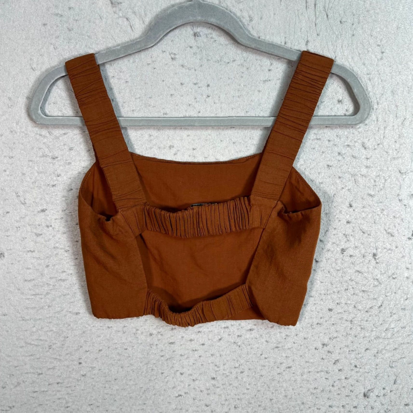 Zara Zara Brown Cotton Sleeveless Cropped Top W/ Wide Straps Womens XS Size Cropped Top Cotton Brown Sleeveless Zara Womens XS Size XS / US 0-2 / IT 36-38 - 2 Thumbnail