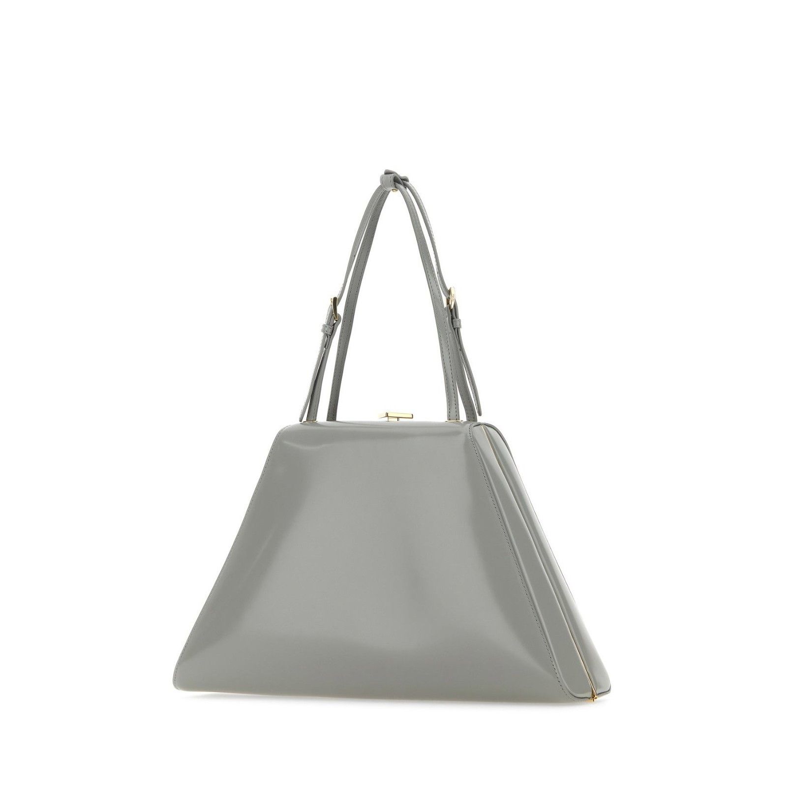 Prada PRADA Shape Light Gray Shiny Leather Tote Bag New Size ONE SIZE - 2 Thumbnail