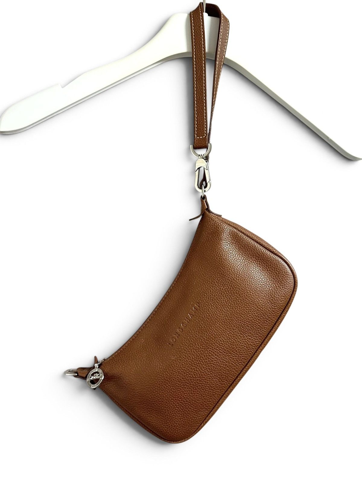 Longchamp LONGCHAMP Le Foulonné Brown Leather Mini Shoulder Bag Size ONE SIZE - 2 Thumbnail