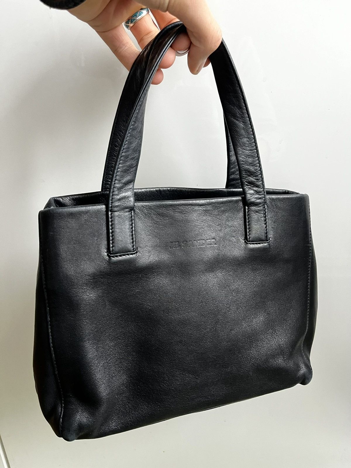 Jil Sander 2008 Jil Sander Black Leather Handbag / Mini Tote Size ONE SIZE - 1 Thumbnail