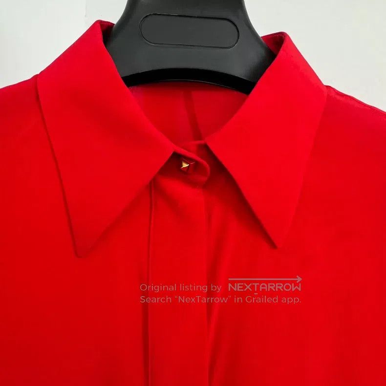 Givenchy Givenchy Size42 Red Wild Silk Long-Sleeve Shirt Size 42 Size US M / EU 48-50 / 2 - 5 Thumbnail