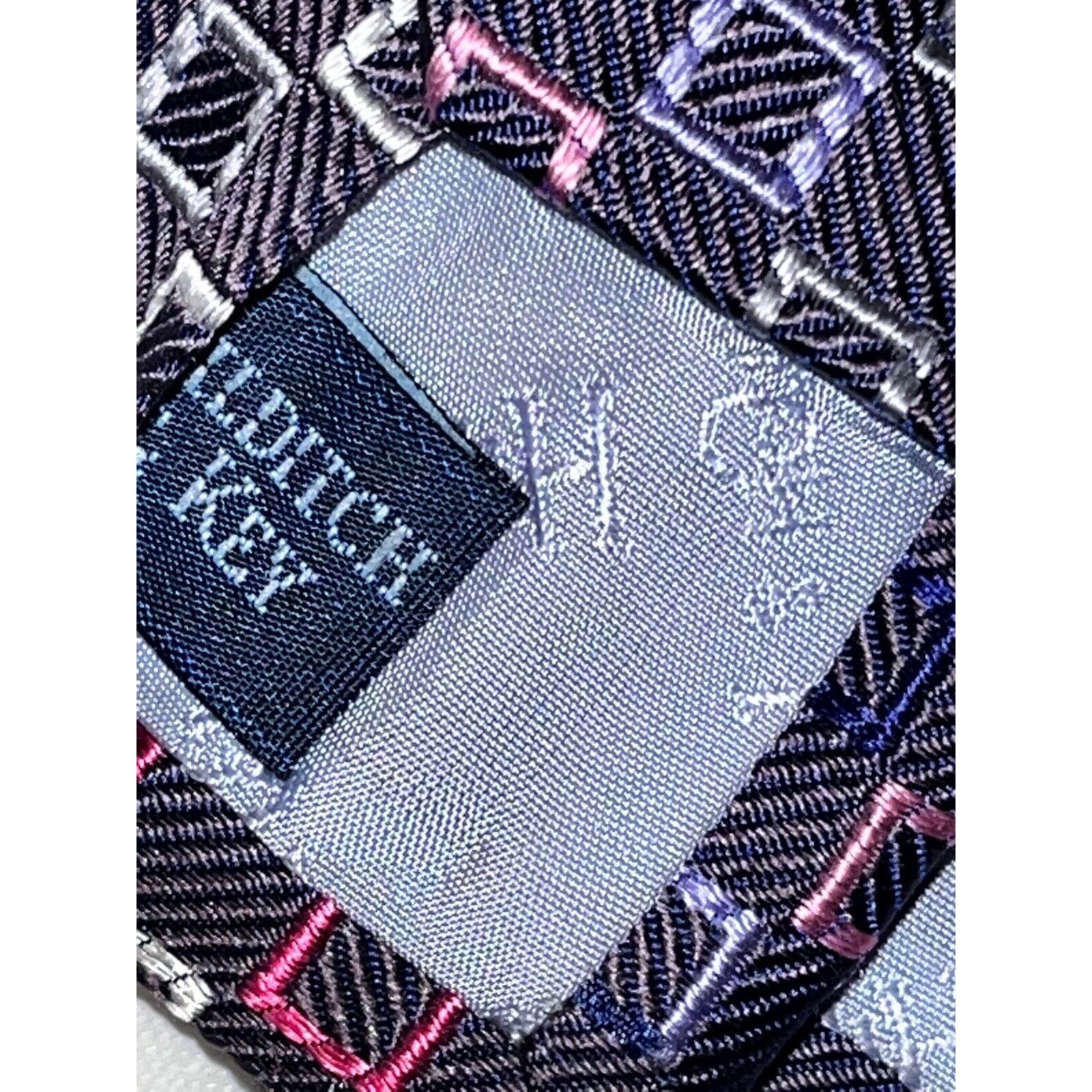 Hilditch & Key Hilditch & Key All Silk Tie ~ Purple & Pink Squares Size ONE SIZE - 4 Thumbnail