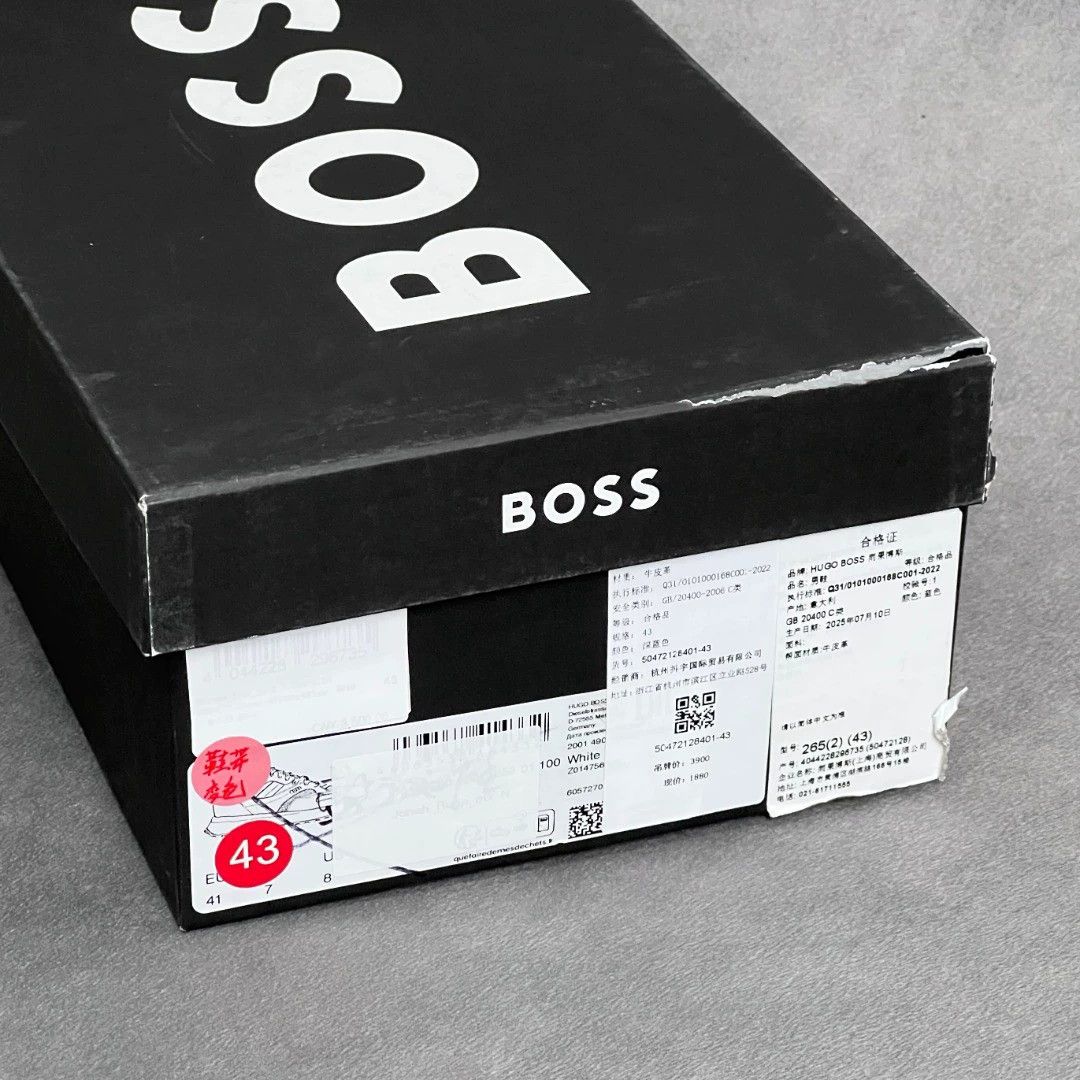 Hugo Boss HUGO BOSS Black Calf Leather Sneakers Size US 10 / EU 43 - 9 Thumbnail