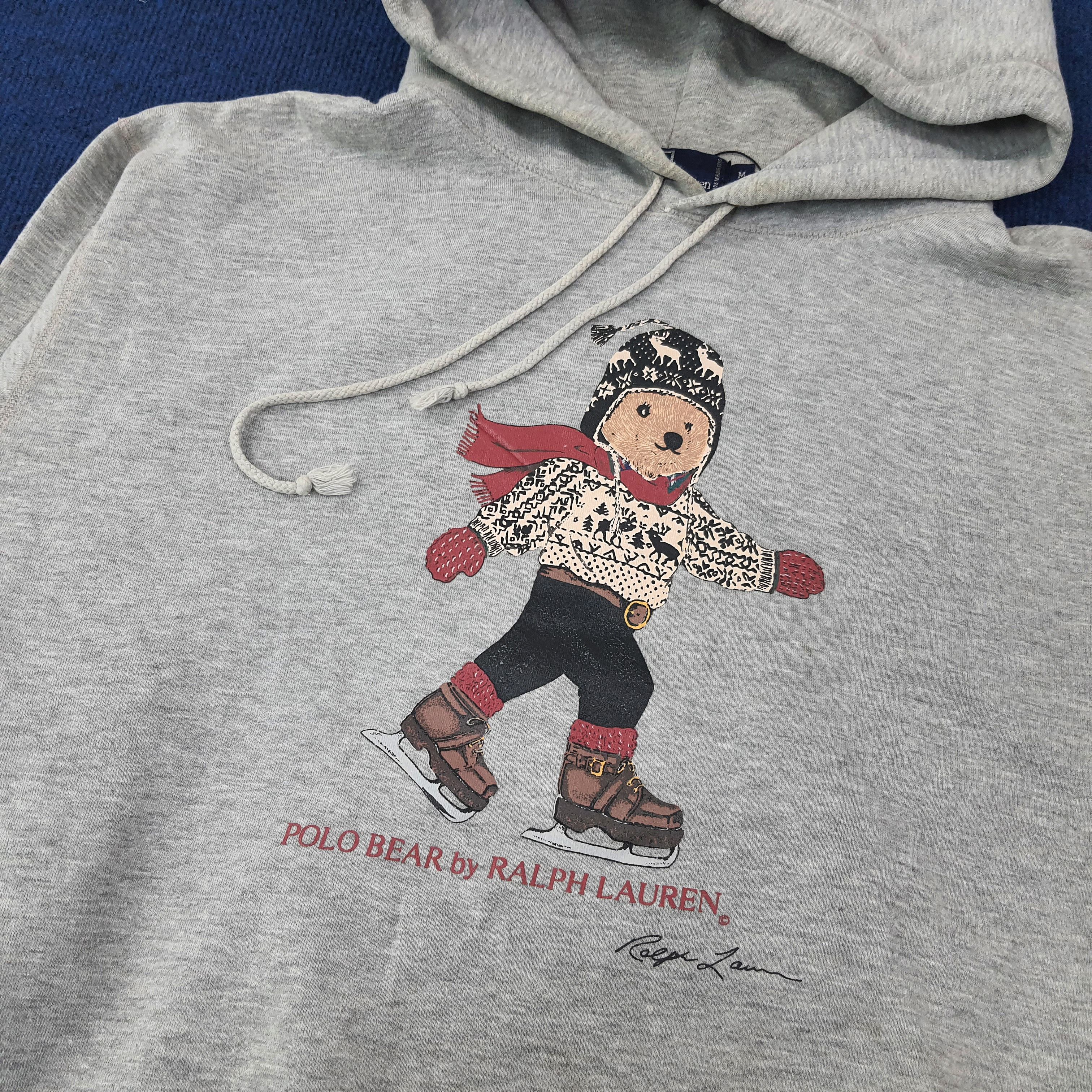 Polo Ralph Lauren Vintage Polo Bear by Ralph Lauren Hoodie C224N17 Size US XL / EU 56 / 4 - 2 Thumbnail