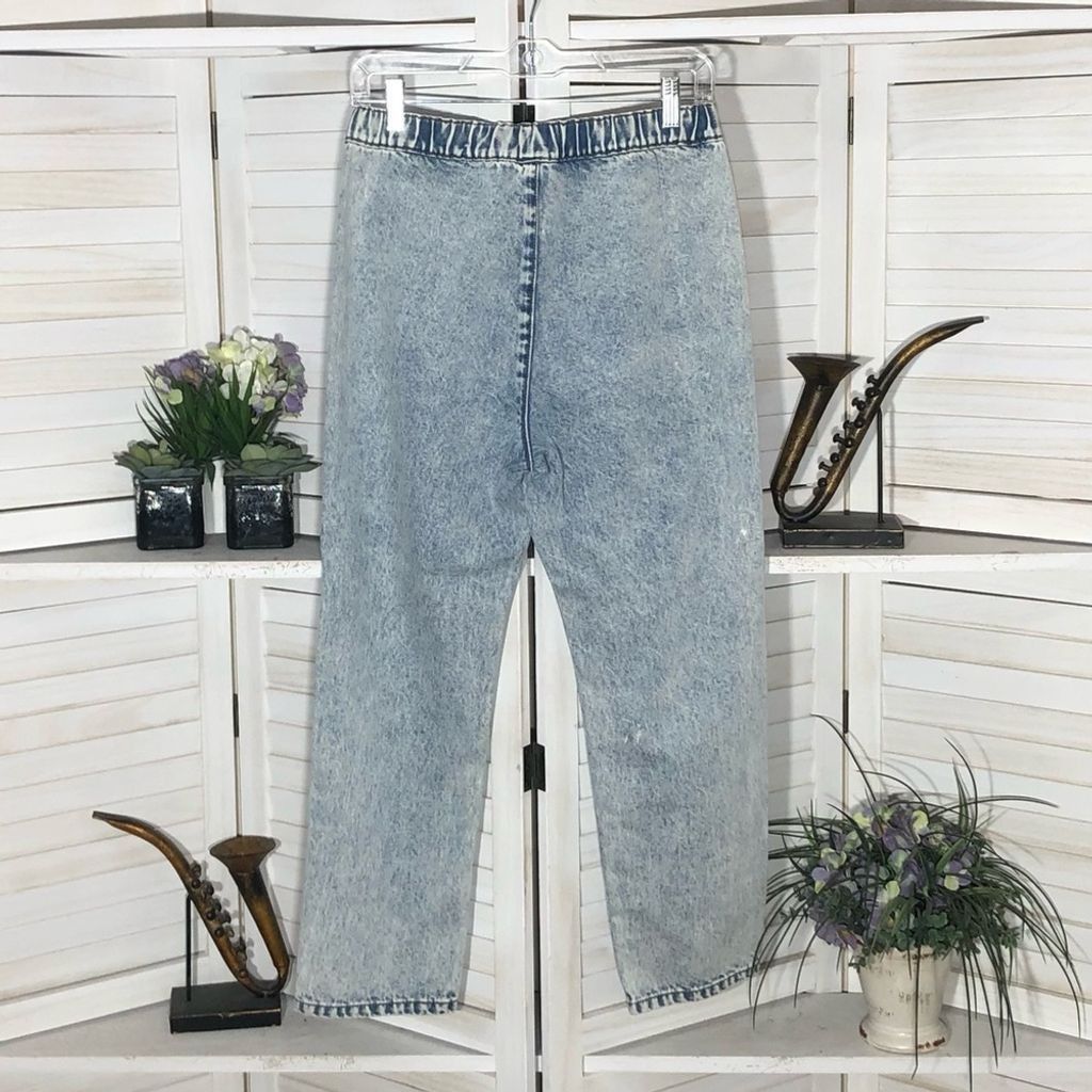Vintage Y2K 80s retro acid wash high rise wide leg grabs jeans sz S Size 26" / US 2 / IT 38 - 2 Thumbnail