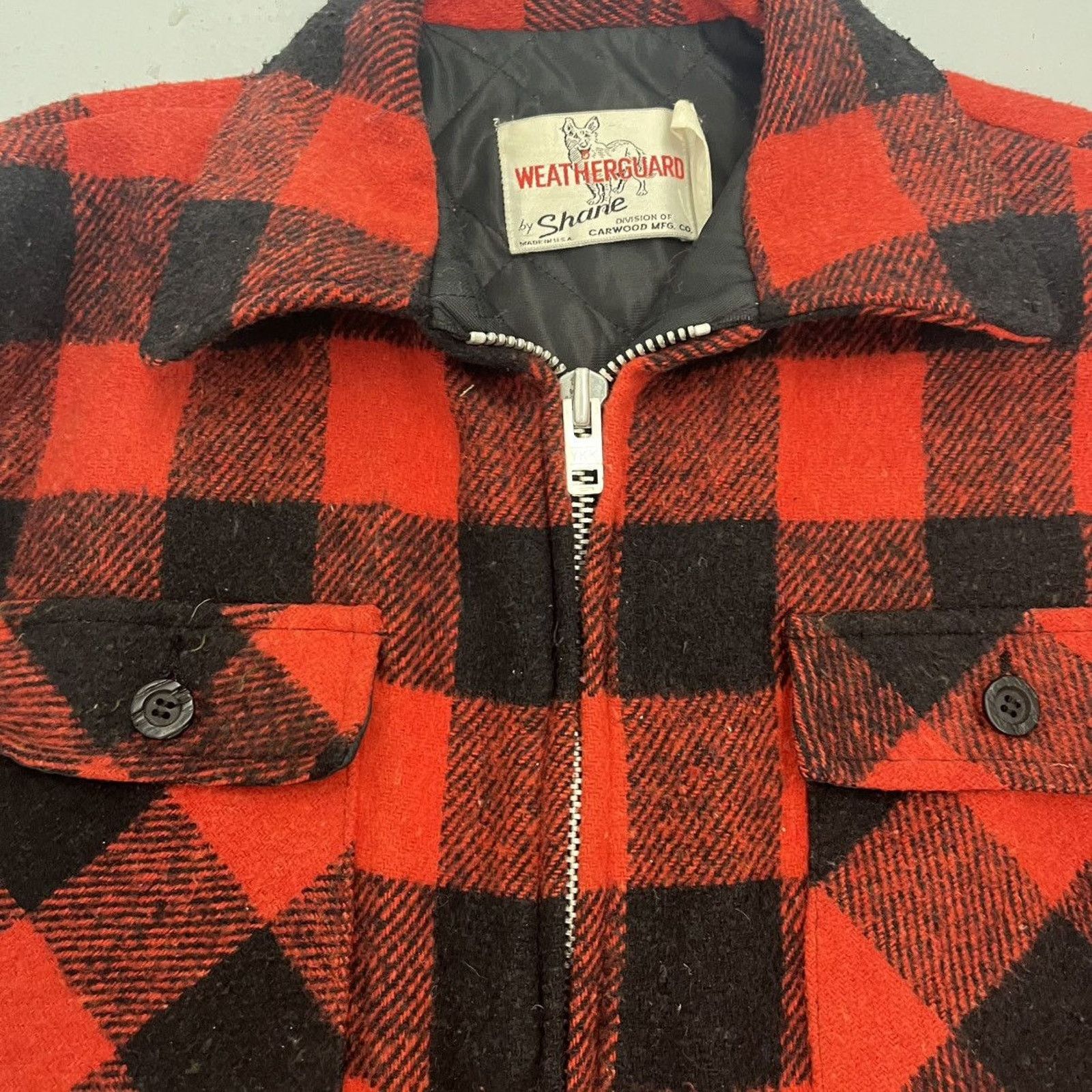 Other Vintage 80s Weatherguard Red Buffalo Check Bomber Jacket Size US M / EU 48-50 / 2 - 2 Thumbnail
