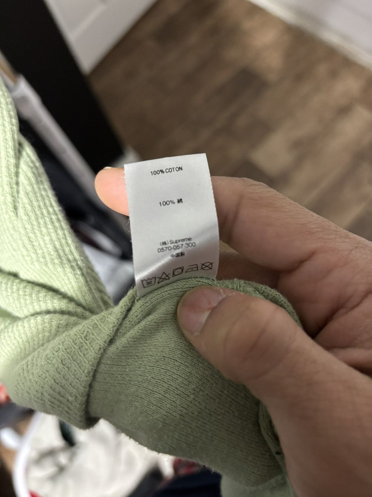 Supreme Supreme Waffle Pocket Tee - SAGE (FW/19) Size US L / EU 52-54 / 3 - 7 Thumbnail