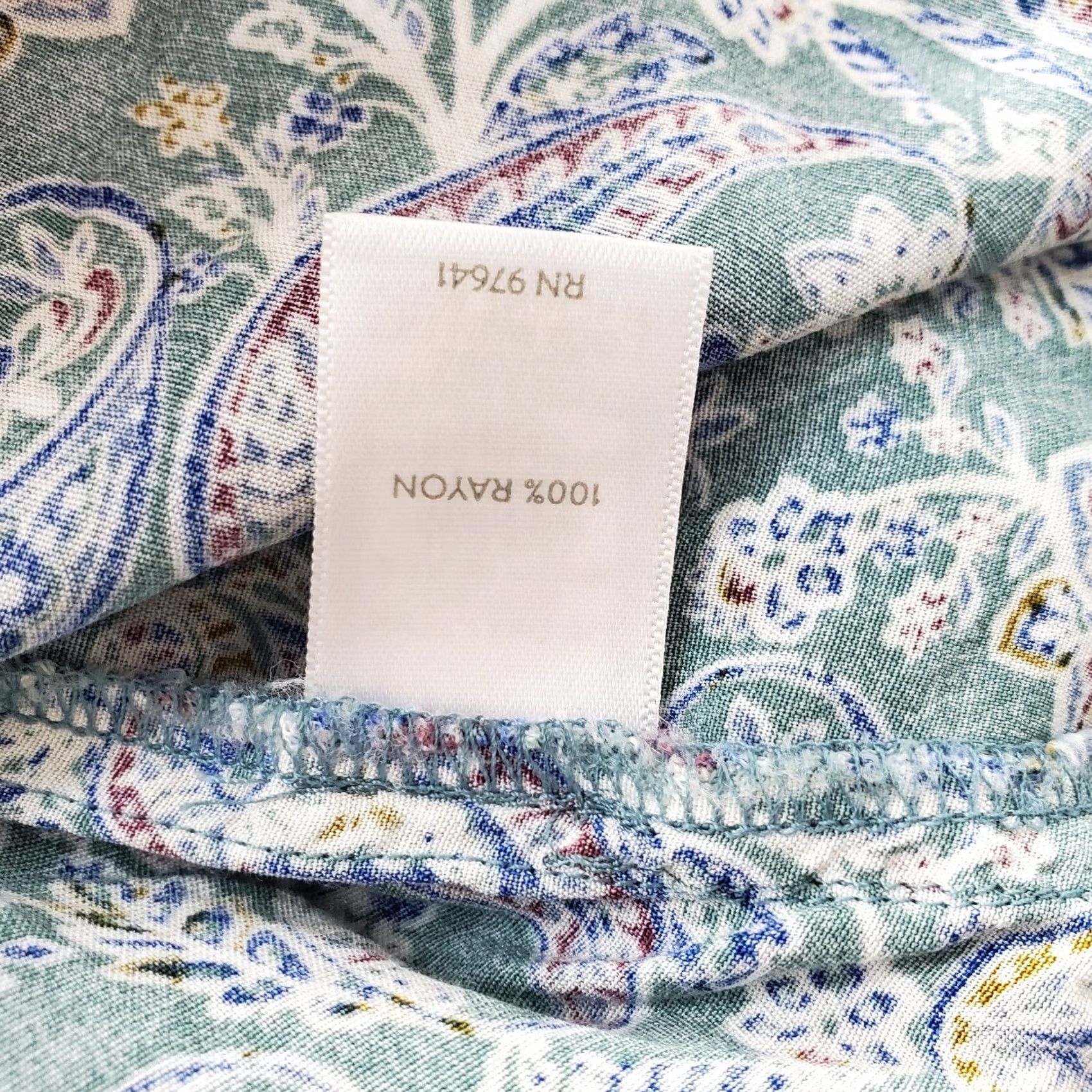 J. Jill J. Jill Blouse Womens Size L Multi Paisley 3/4 Sleeve Round Neck Slit High Low Shirt Size L / US 10 / IT 46 - 6 Thumbnail