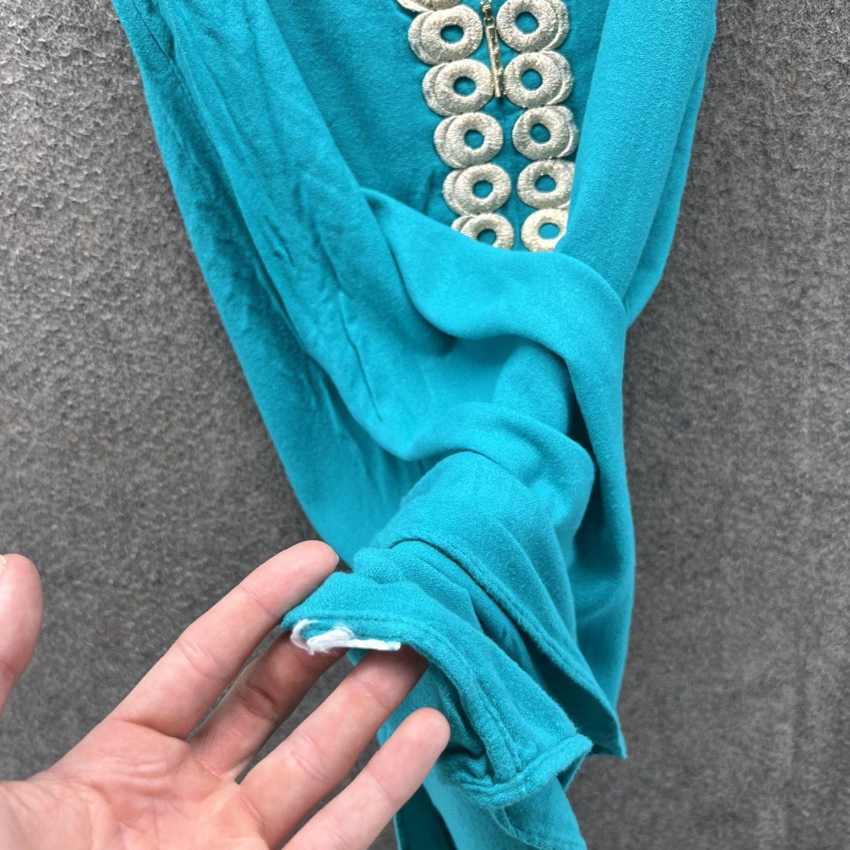 Lilly Pulitzer Lilly Pulitzer Dress Womens 4 Blue Beaded V Neck Sleeveless Shift Tunic Size S / US 4 / IT 40 - 7 Thumbnail
