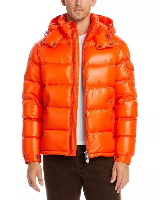 Moncler orange hot sale down jacket