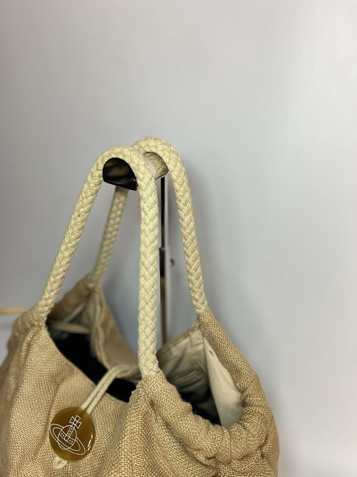Vivienne Westwood Vivienne Westwood Beige Cloth Jute Hand Bag Size ONE SIZE - 7 Thumbnail