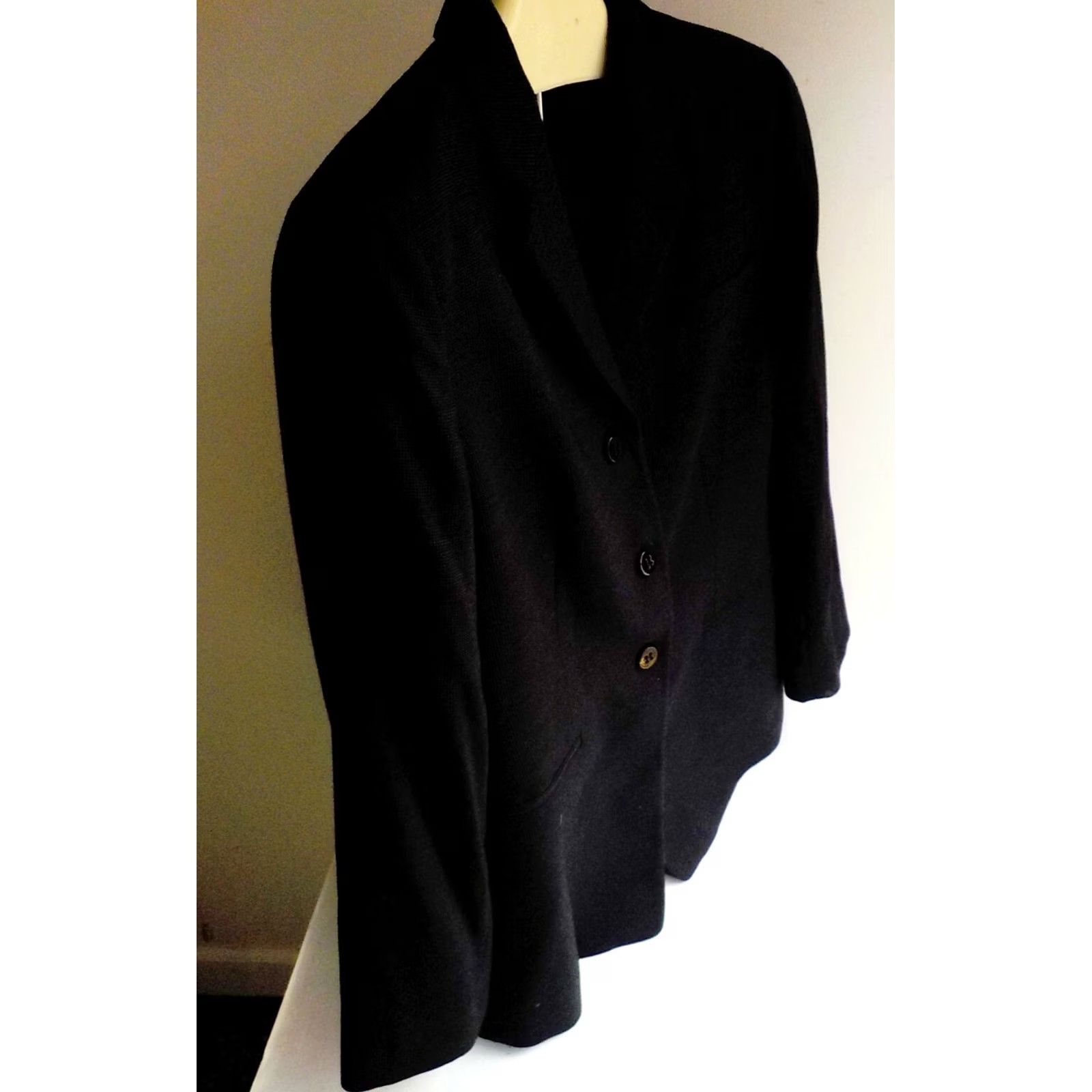 Armani VINTAGE Armani Collezioni Blazer WOMEN Black Dotted Wool 3 Button Size 12 Italy Blazer Women Size XL / US 12-14 / IT 48-50 - 3 Thumbnail