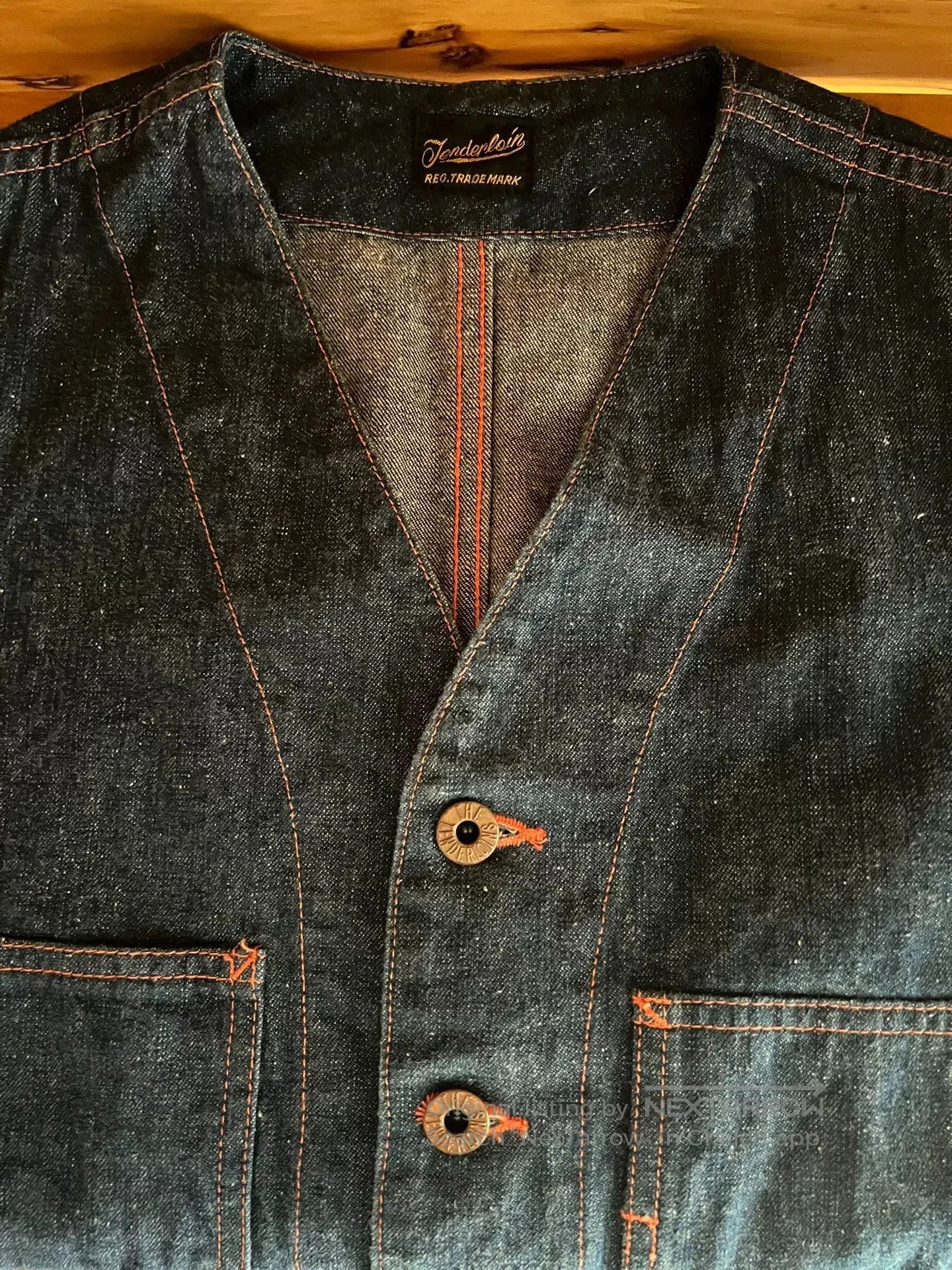 Japanese Brand denim work vest with copper buttons. Size US S / EU 44-46 / 1 - 9 Thumbnail