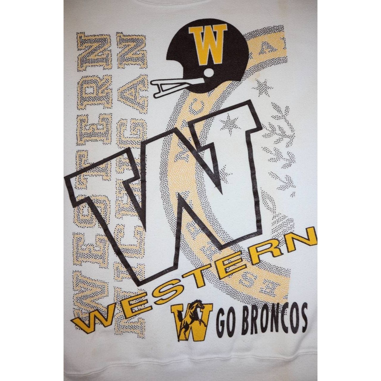 Vintage Vintage 90s Western Michigan Broncos Sweatshirt M White USA Size US M / EU 48-50 / 2 - 7 Thumbnail