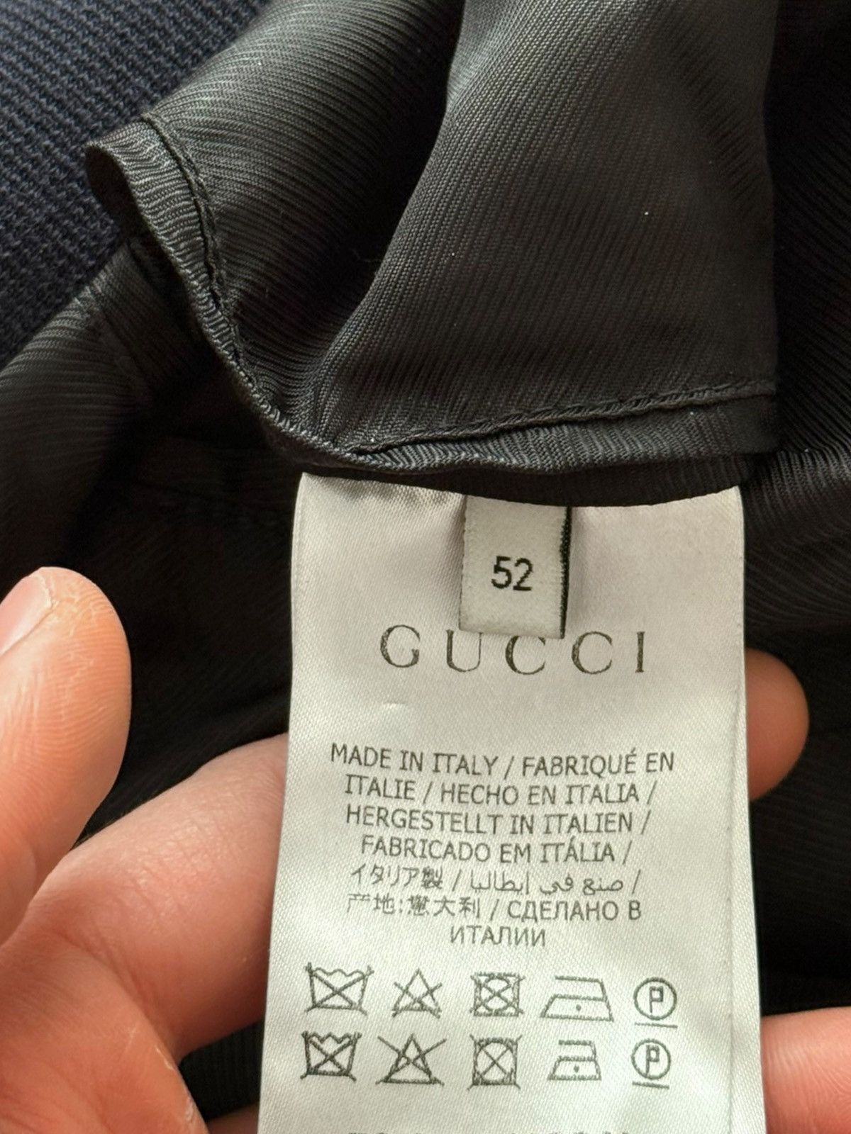 Gucci Navy Wool Varsity Badge Bomber Size US L / EU 52-54 / 3 - 8 Thumbnail