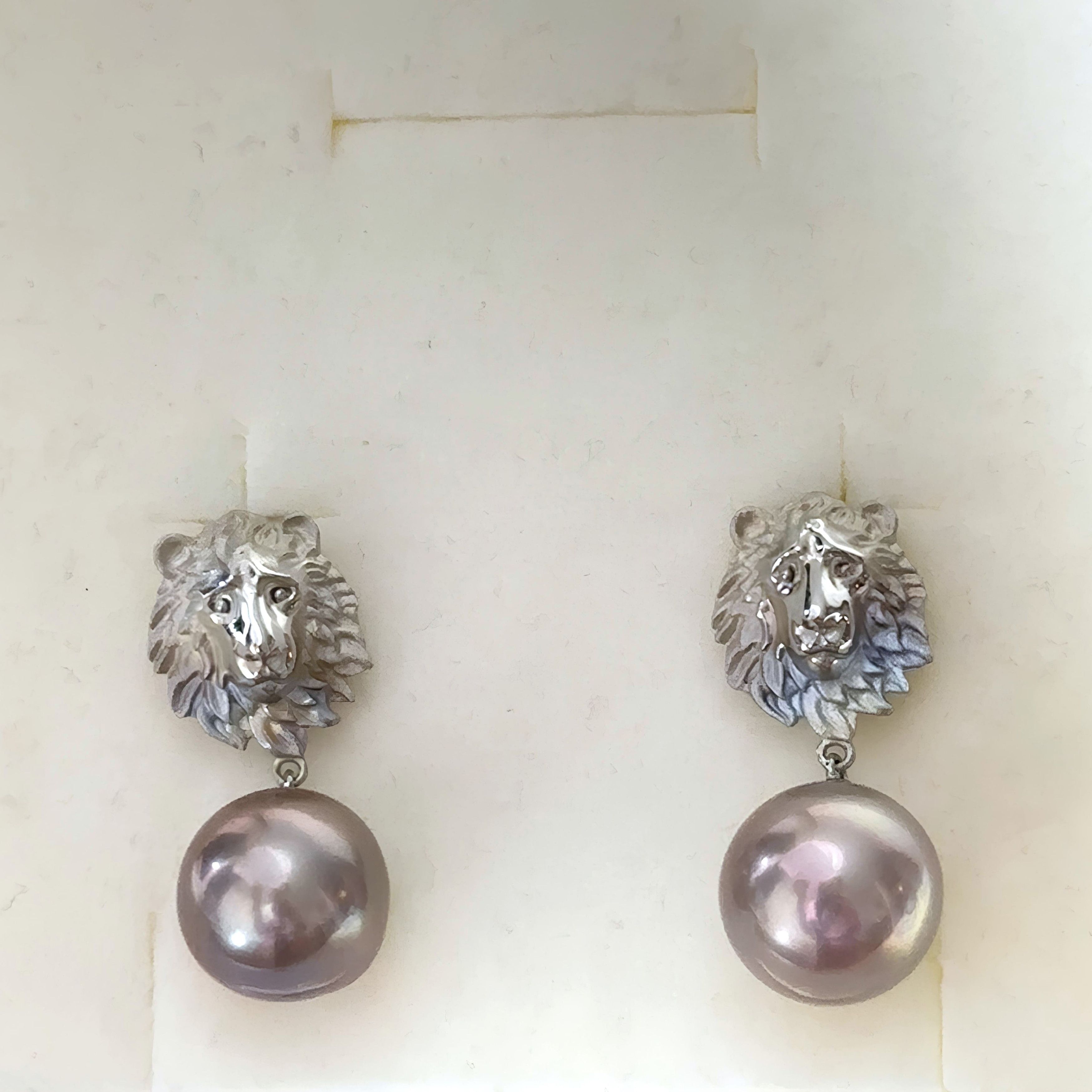 Designer Lion Pearl Earrings Size ONE SIZE - 3 Thumbnail