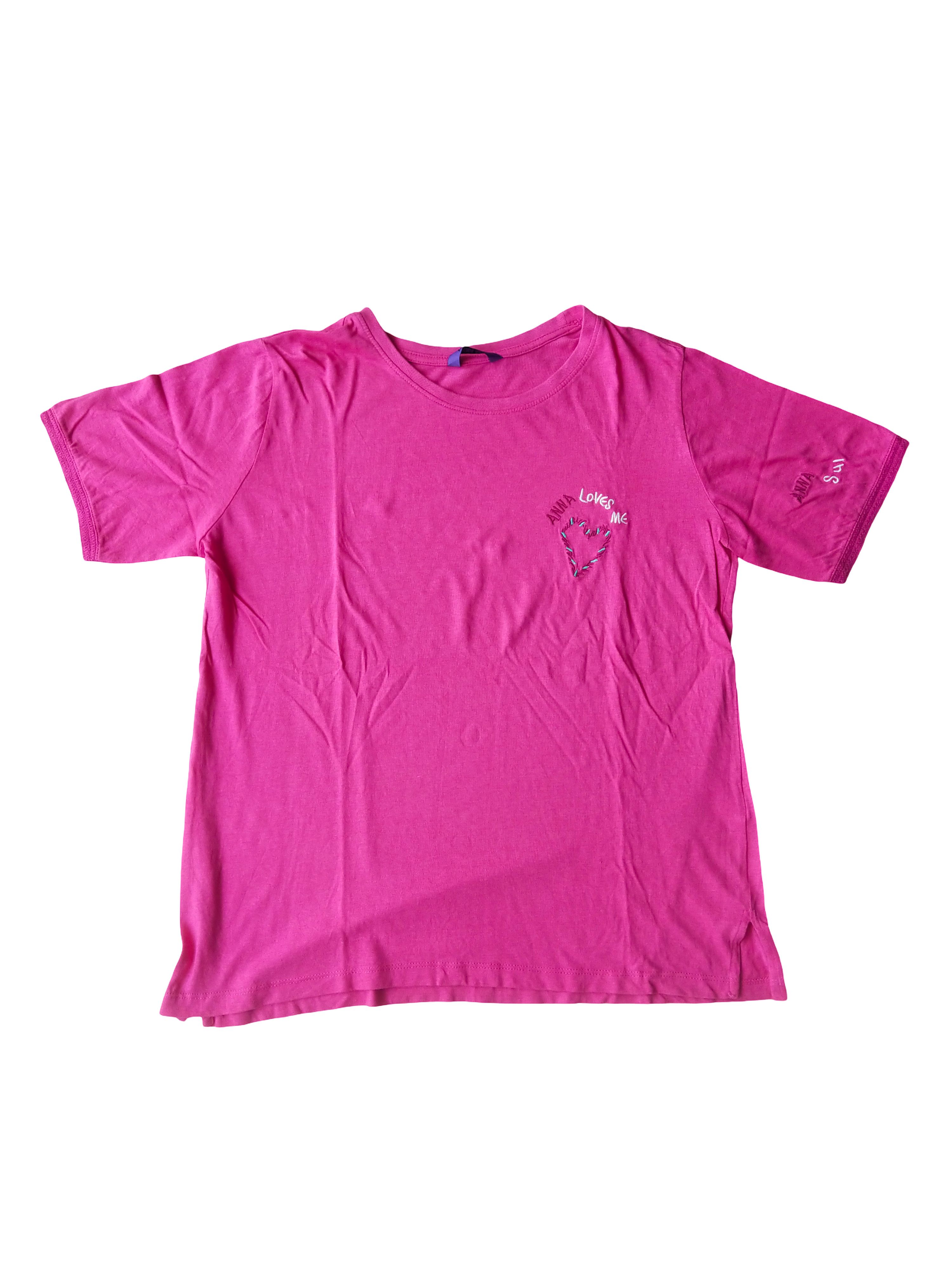 Anna Sui Anna Sui "Anna Loves Me" Heart Embroidery Pink T-Shirt Size L / US 10 / IT 46 - 1 Thumbnail