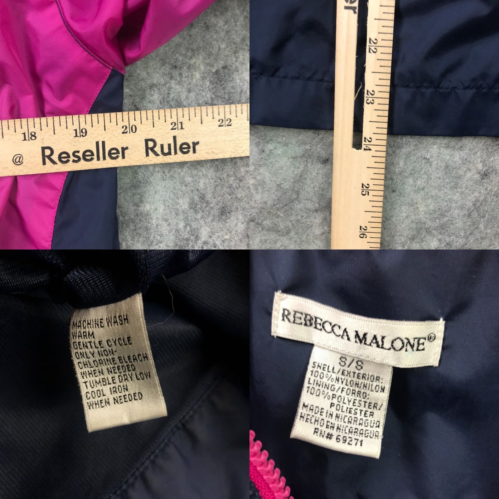 Vintage Rebecca Malone Womens Jacket Small Black Full Zip Lightweight Nylon Windbreaker Size S / US 4 / IT 40 - 8 Thumbnail