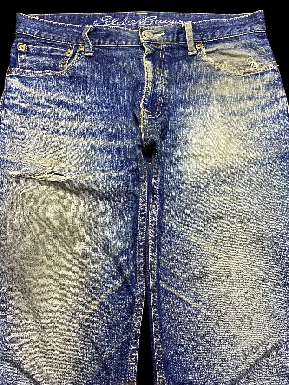 Vintage Eddie bauer Blue Denim Distressed Jeans Bottoms