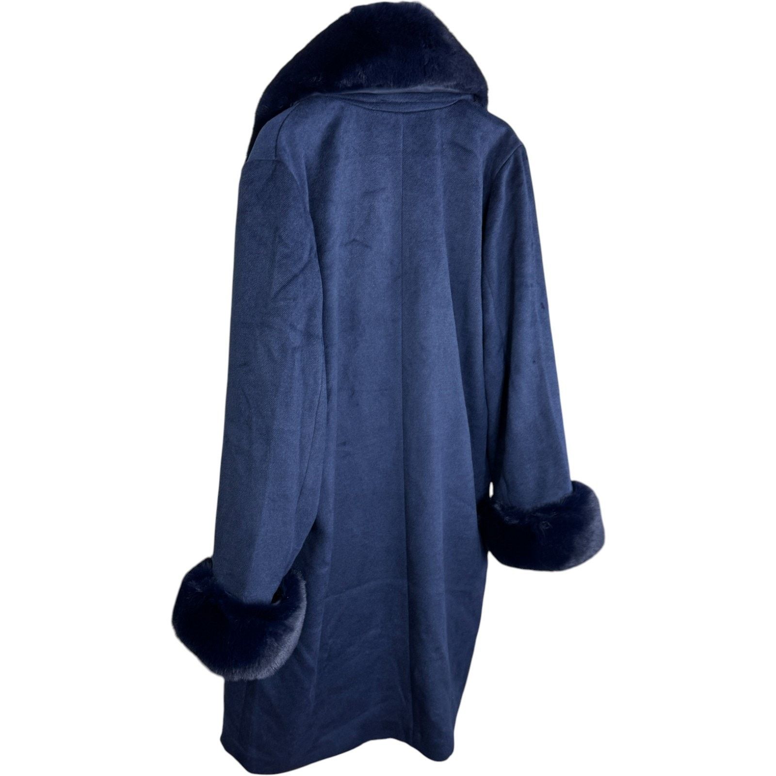 Other Thread Collective Faux Fur Trimmed Coat Navy Large Size L / US 10 / IT 46 - 9 Thumbnail
