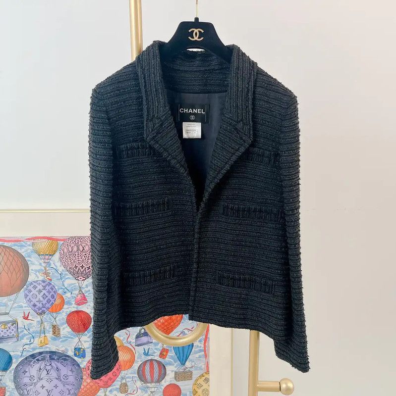 Chanel Chanel Black Cotton Women's Jacket for Spring and Autumn 0089 Size M / US 6-8 / IT 42-44 - 1 Thumbnail