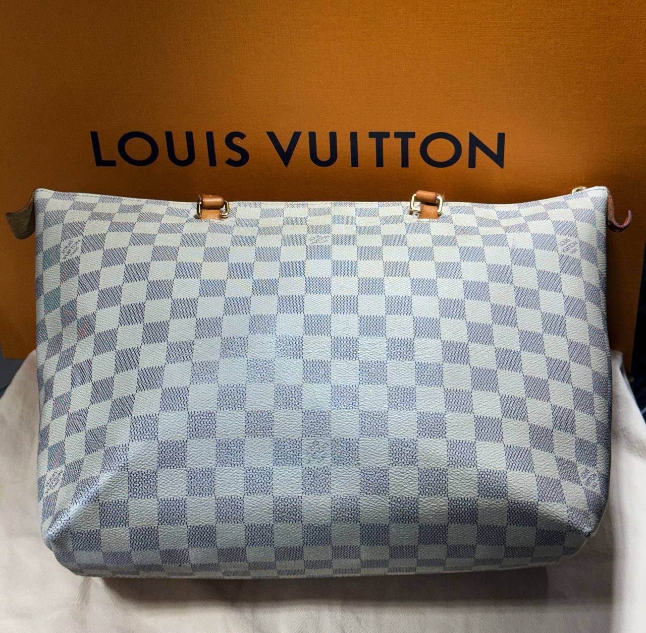 Louis Vuitton AUTH LOUIS VUITTON Iena MM Damier Azu Tote Bag Box Dust Azur Size ONE SIZE - 2 Thumbnail