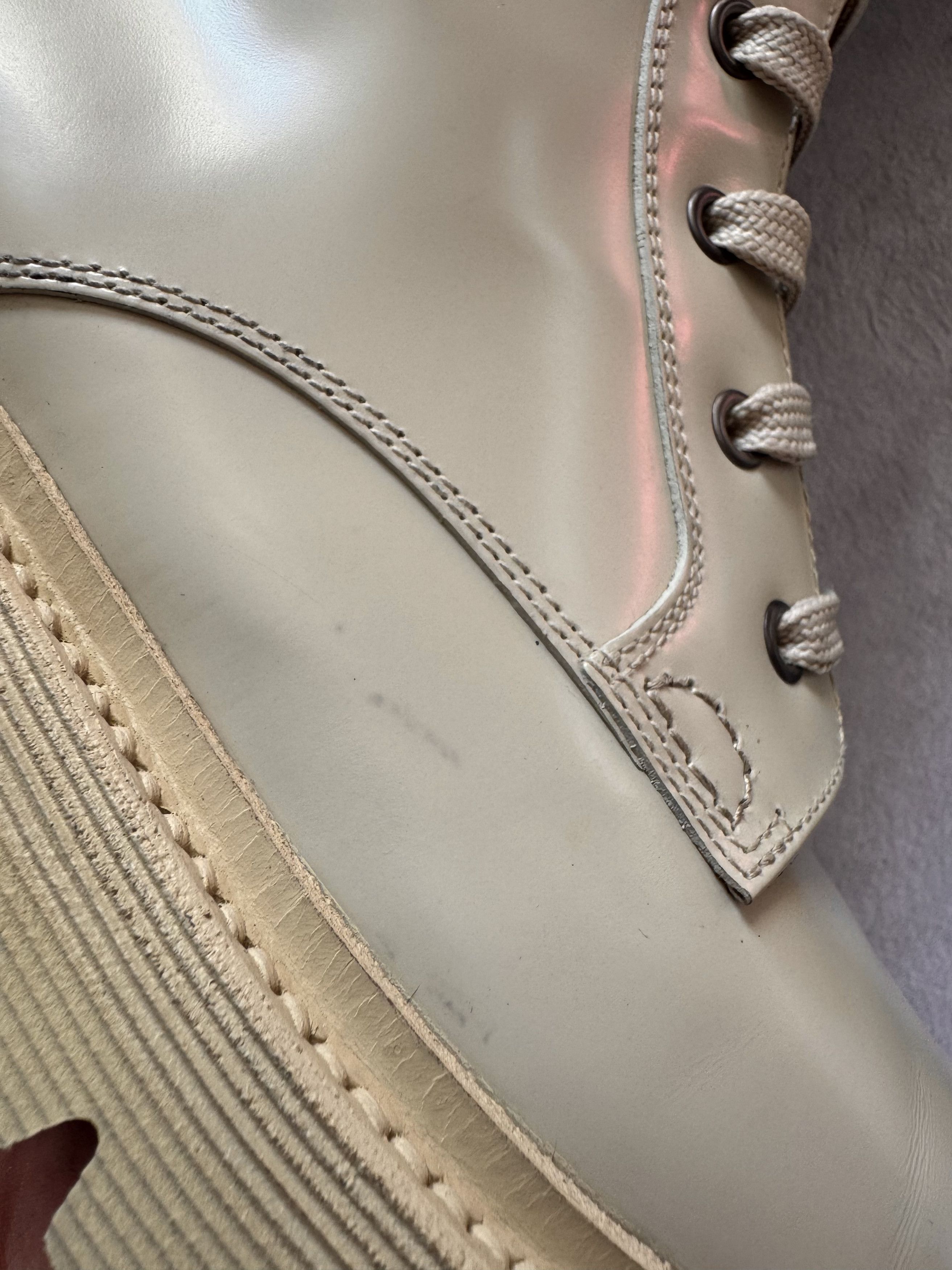 Church's Church's Gwyneth Leather Ankle Combat Boots Beige Size US 10 / IT 40 - 8 Thumbnail