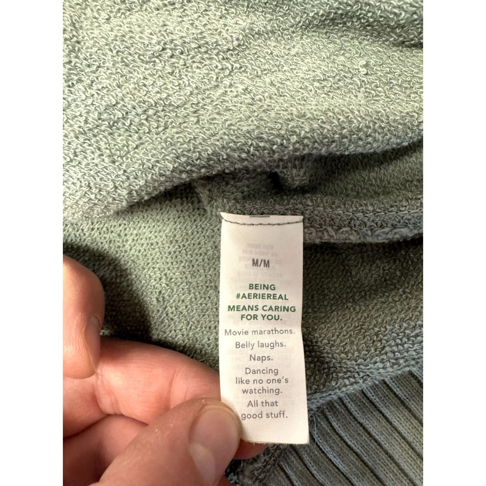 Vintage Aerie Sweatshirt Women Oversized Green Pullover V-Neck Long Sleeve M Regular Activewear Lounge Comfort Size M / US 6-8 / IT 42-44 - 5 Thumbnail