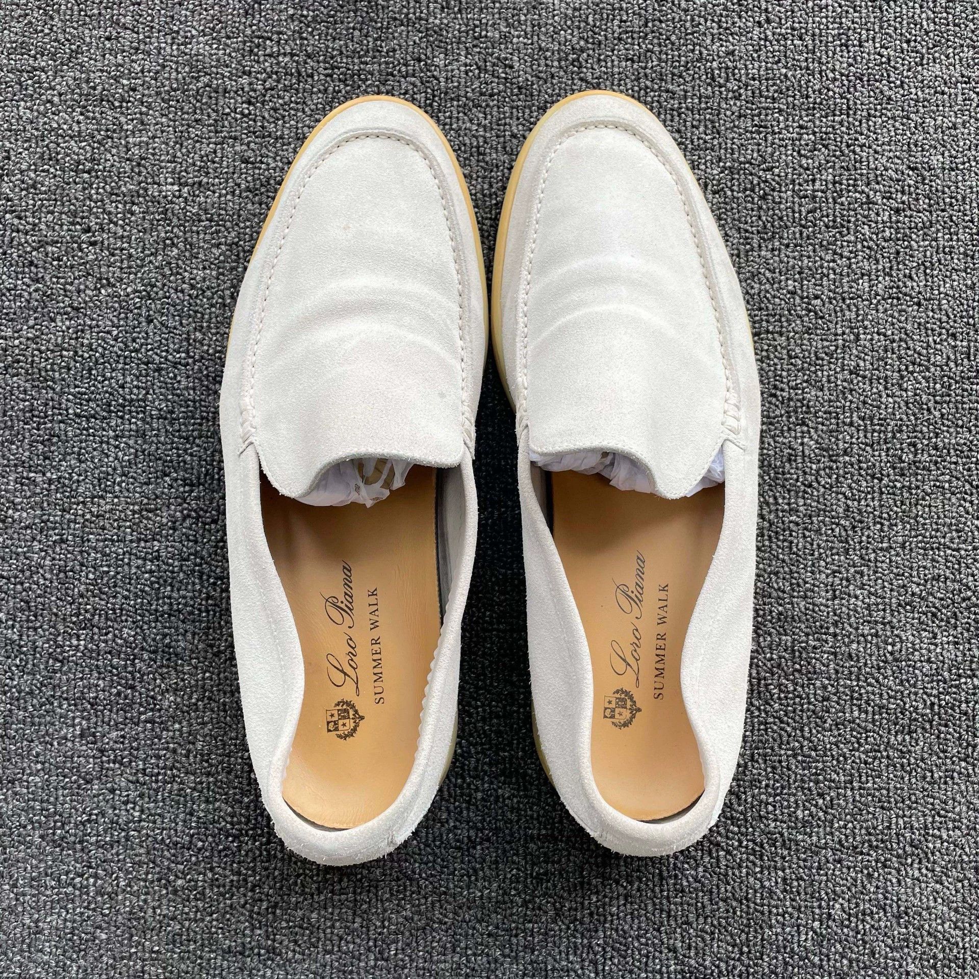 Loro Piana Loro Piana Summer Walk Suede Loafers Men's Off-White 42 Size US 9 / EU 42 - 3 Thumbnail