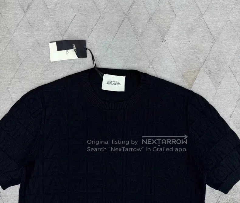 Fendi Fendi All-Logo Embossed Knit Short Sleeve Size US M / EU 48-50 / 2 - 2 Thumbnail