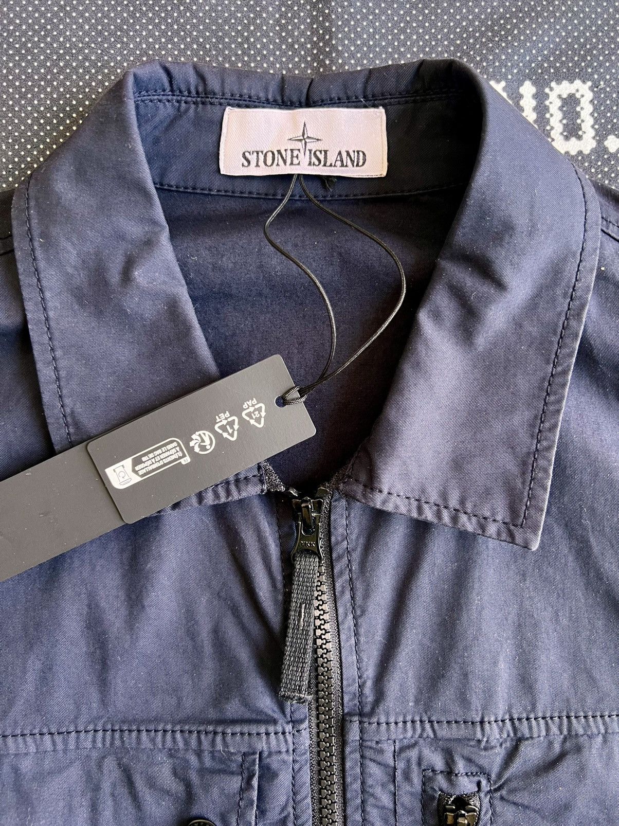 Stone Island XL Stone Island Overshirt Cotton Stretch Navy blu jacket zip Size US XL / EU 56 / 4 - 4 Thumbnail