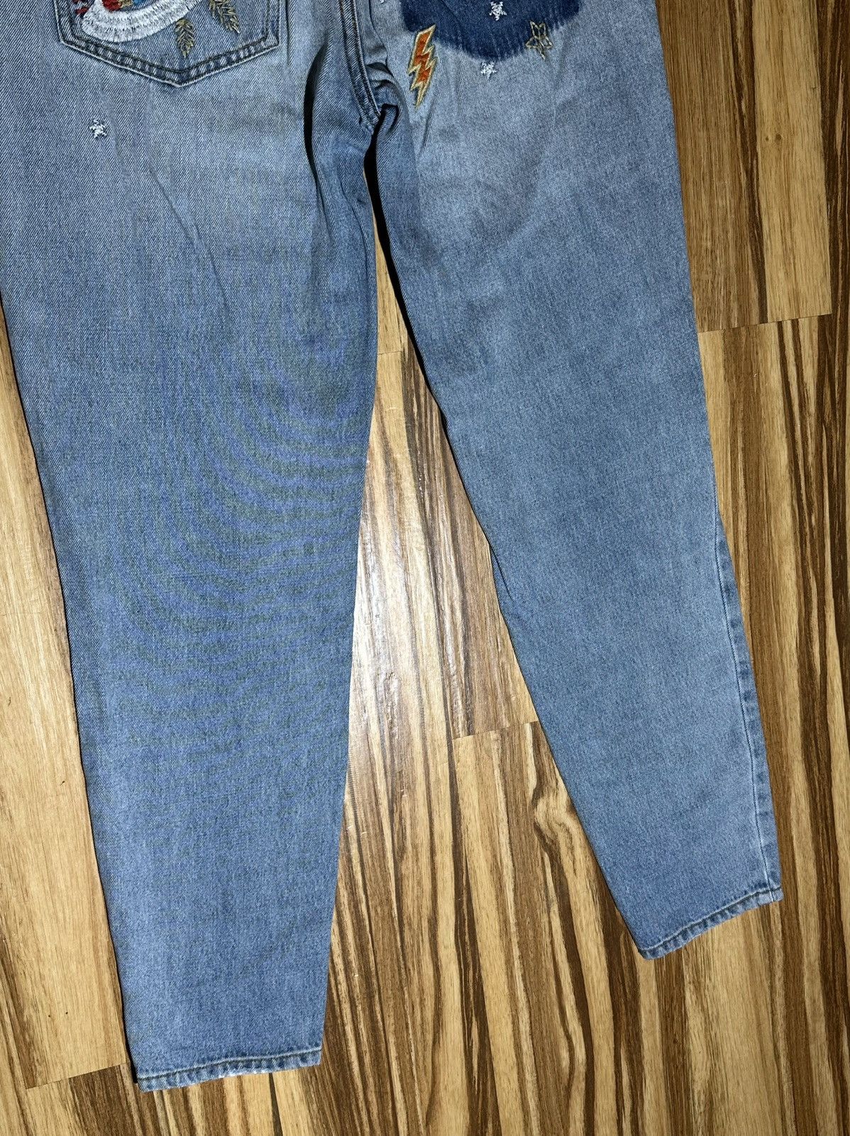 Forever 21 Alien Embroidered Blue Jeans with Patches By Forever 21 Size 34" / US 12 / IT 48 - 12 Thumbnail