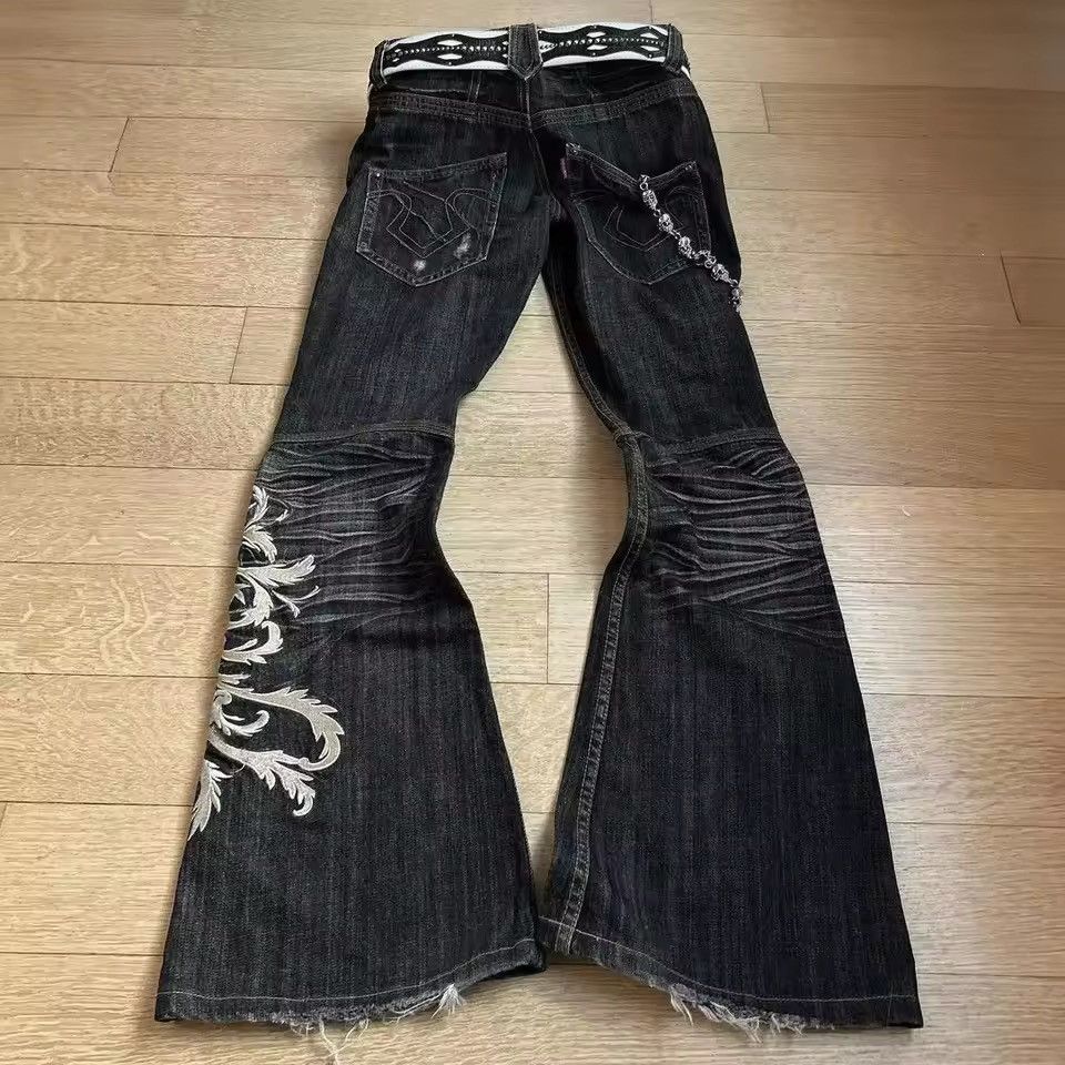Japanese Brand Flared Punk Jeans Size US 33 - 2 Thumbnail