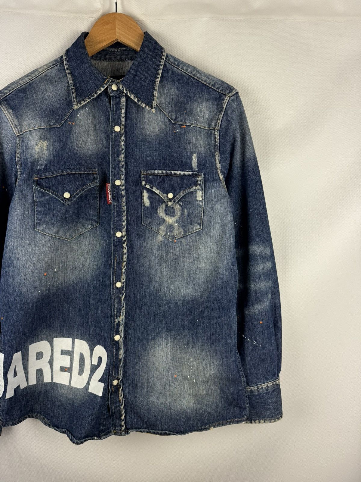 Dsquared2 Dsquared Ladies Big Logo Graphic Print Denim Button Up Shirt Size M / US 6-8 / IT 42-44 - 3 Thumbnail
