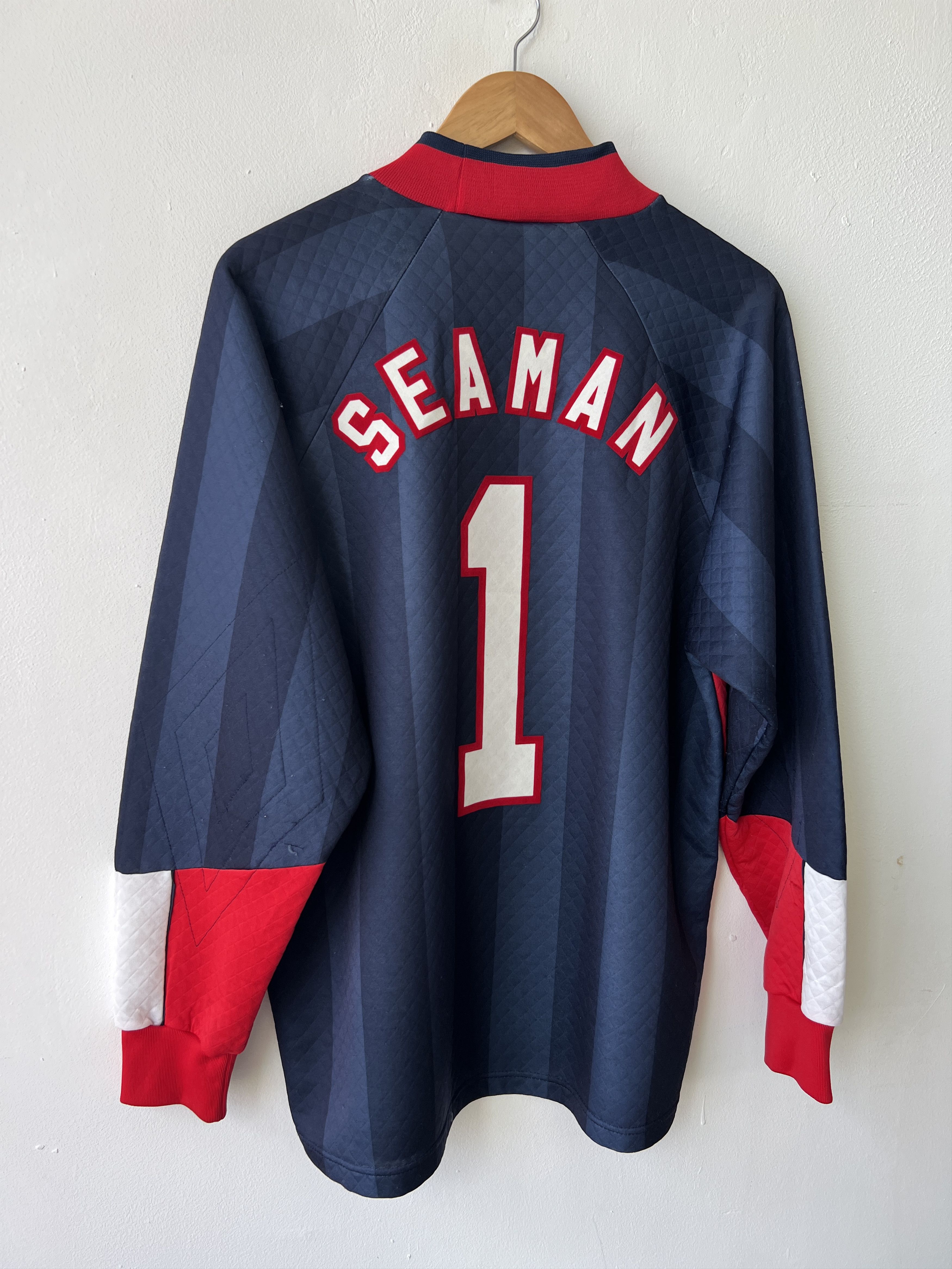 Umbro (M fits L) England 1998-99 GK Kit Seaman #1 Size US M / EU 48-50 / 2 - 11 Thumbnail
