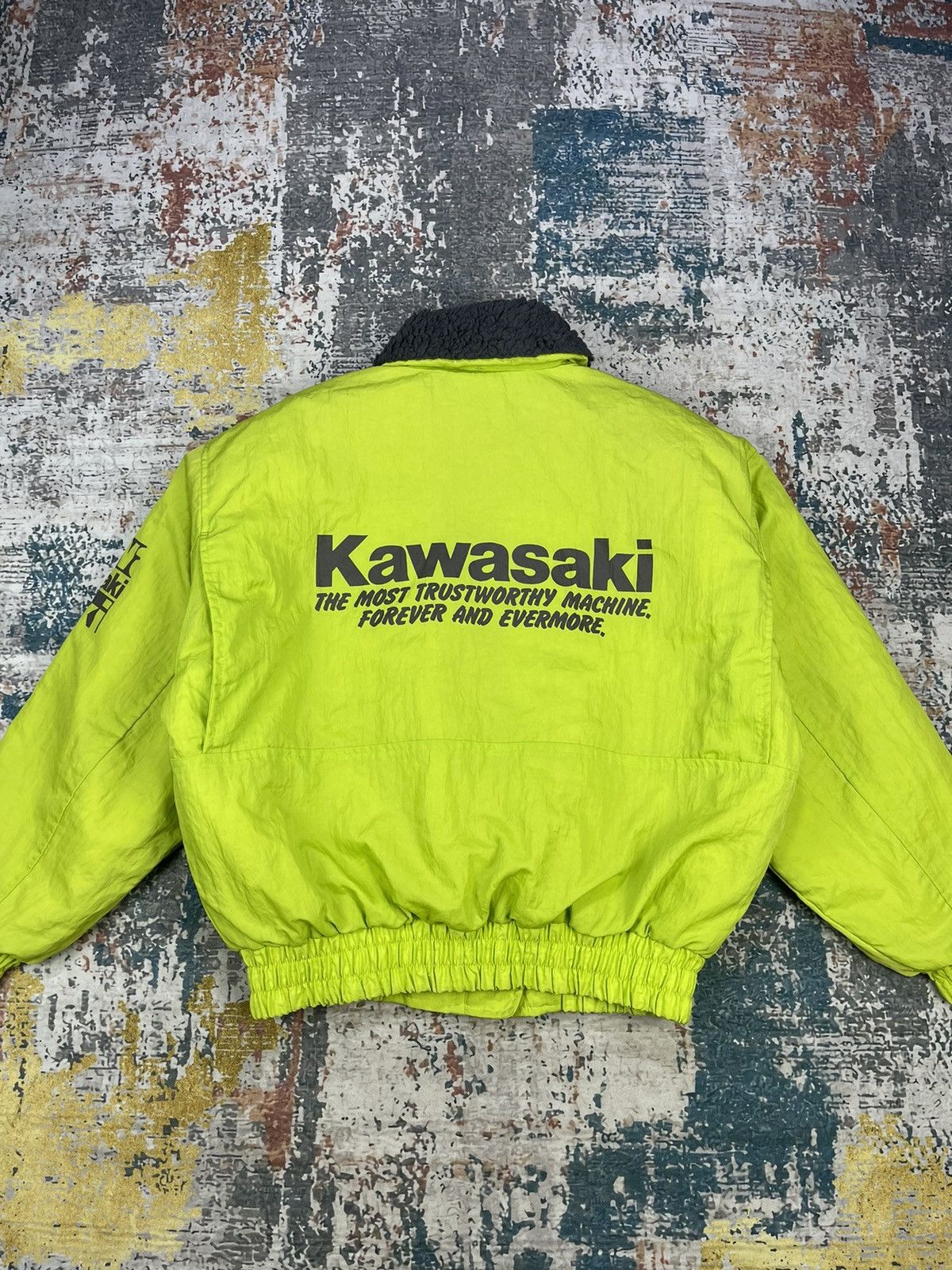 Sports Specialties Vintage Kawasaki Lime Green Motorcycle Nylon Jackets Size US M / EU 48-50 / 2 - 1 Thumbnail