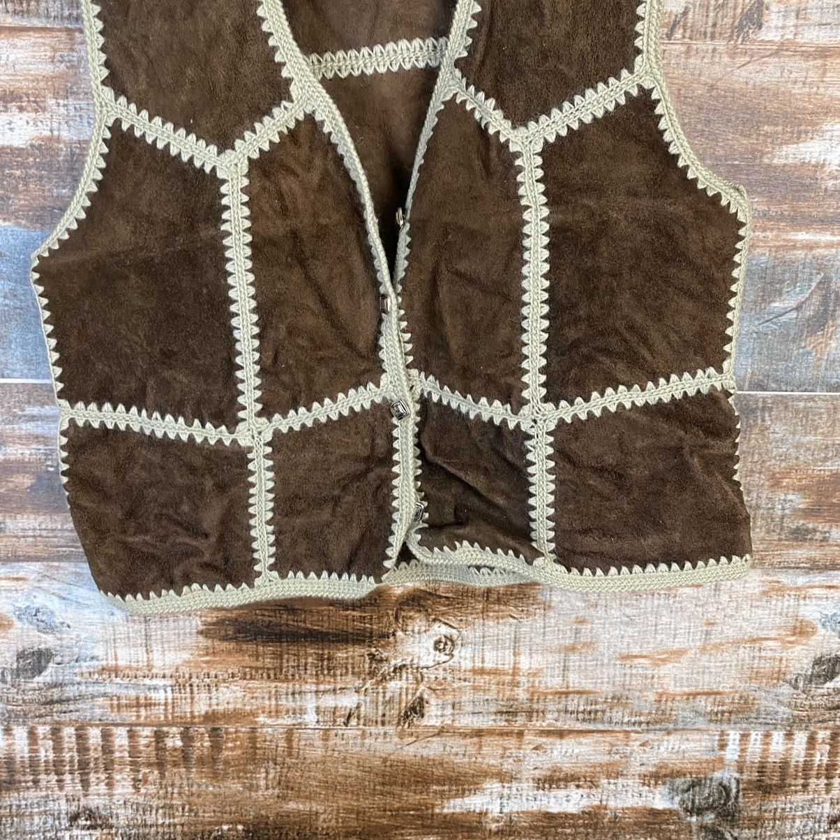 Leather DL Japan handmade leather vintage Brown Vest #C1136 Size US XS / EU 42 / 0 - 6 Thumbnail