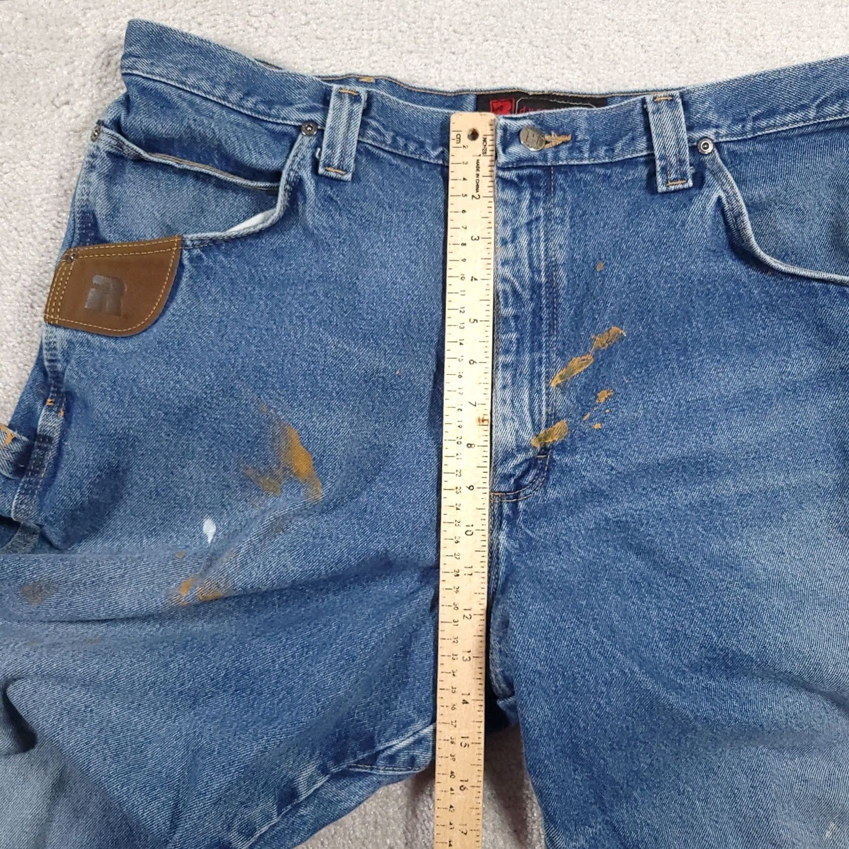 Wrangler VINTAGE Wrangler Riggs Jeans Mens 40x32 Blue Carpenter Workwear Distressed Paint Stains Size US 40 / EU 56 - 7 Thumbnail