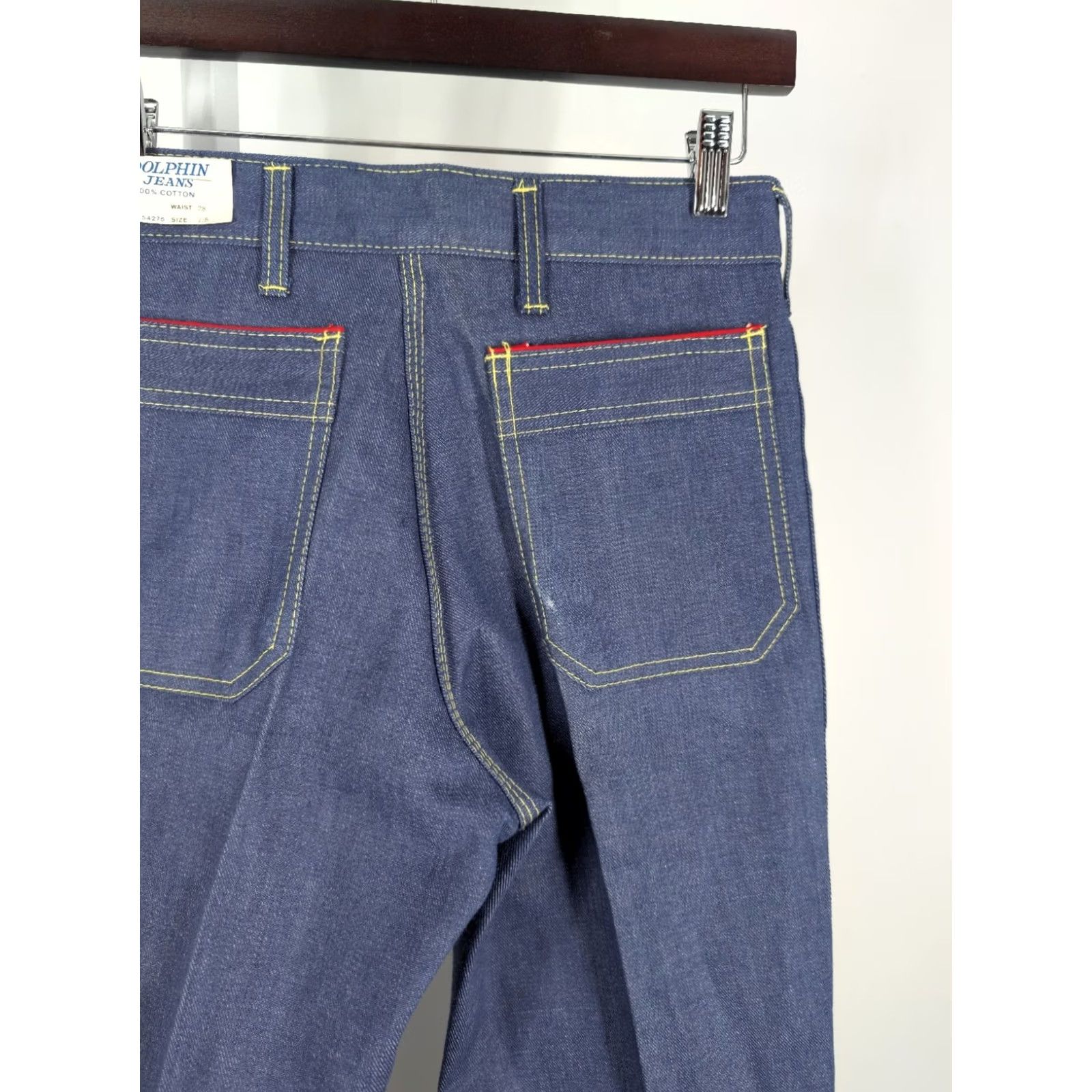 Bell VINTAGE Dolphin Jeans Denim Jeans 70s Bell Bottom Hippy NWT 28 31 Flare Rockabilly Blues Size 28" / US 6 / IT 42 - 7 Thumbnail