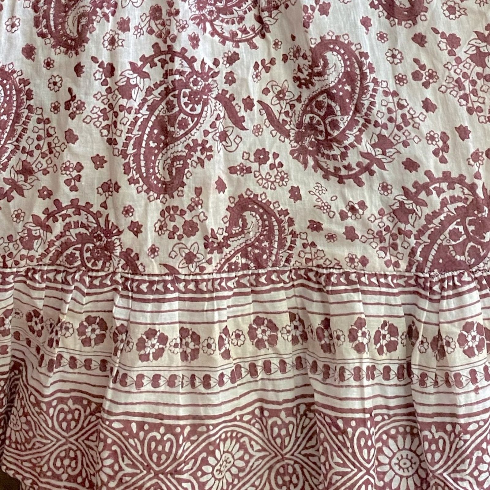Cleobella EUC Cleobella $198 Mini Dress Burgundy Block Print sz SM Size S / US 4 / IT 40 - 4 Thumbnail