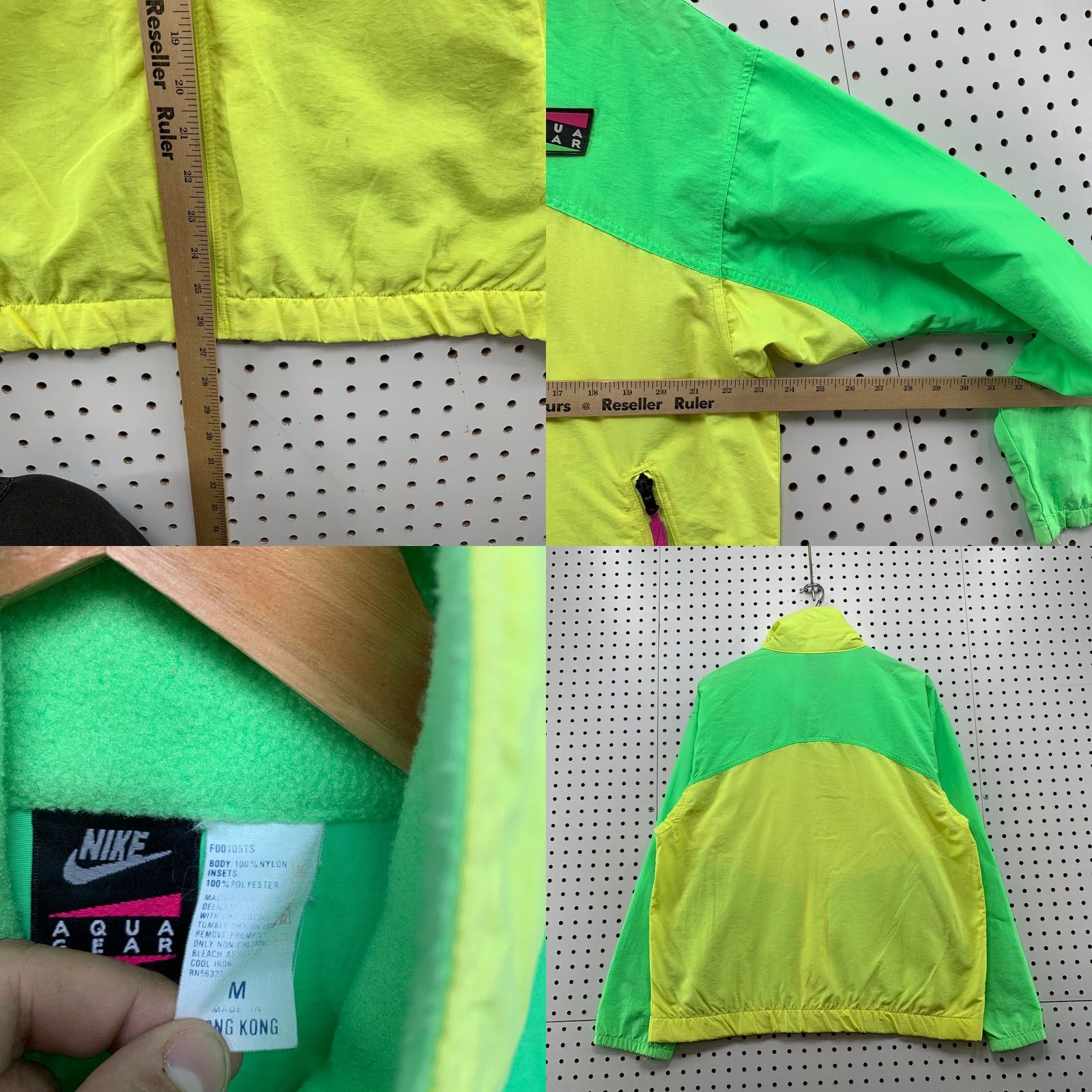 Nike Vintage NIKE Jacket Mens Medium Green Yellow 90s Aqua Gear Windbreaker Zip Size US M / EU 48-50 / 2 - 9 Thumbnail