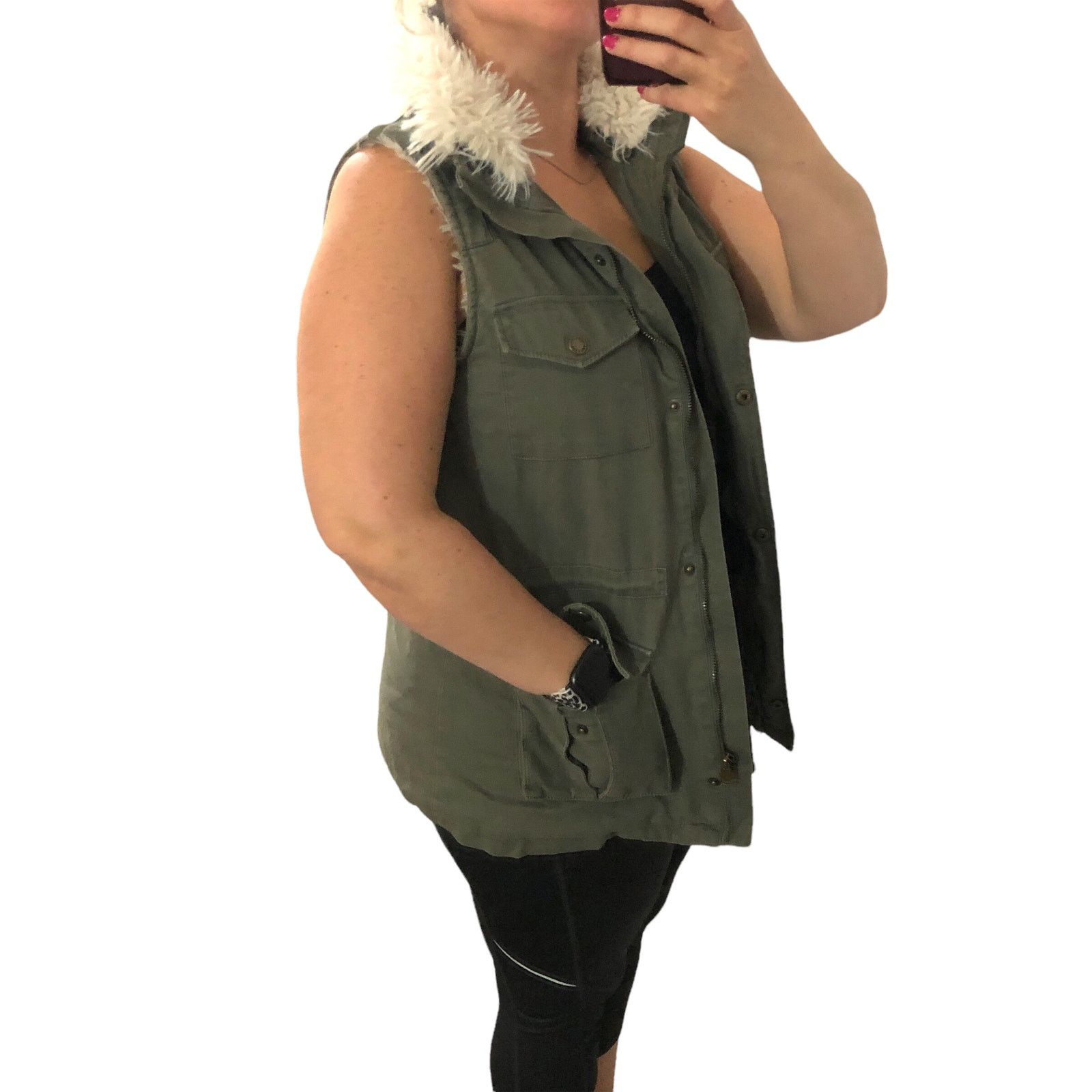 Other Tinsel Odensay Cargo Vest - Stitch Fix Sherpa Lined 4 Pocket Size S / US 4 / IT 40 - 5 Thumbnail
