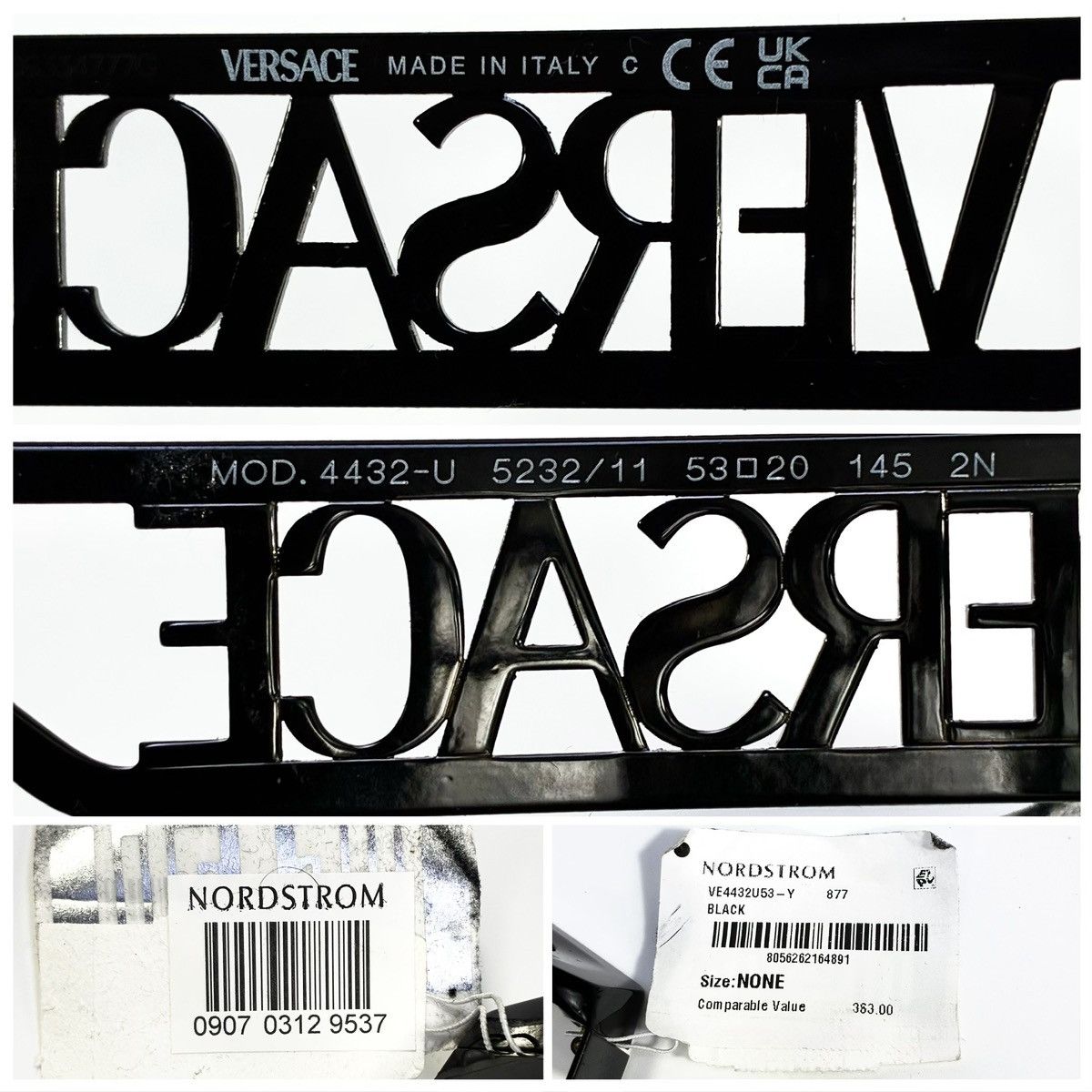 Versace Versace 53mm Irregular Sunglasses VE4432U 523211 Black NEW Size ONE SIZE - 6 Thumbnail
