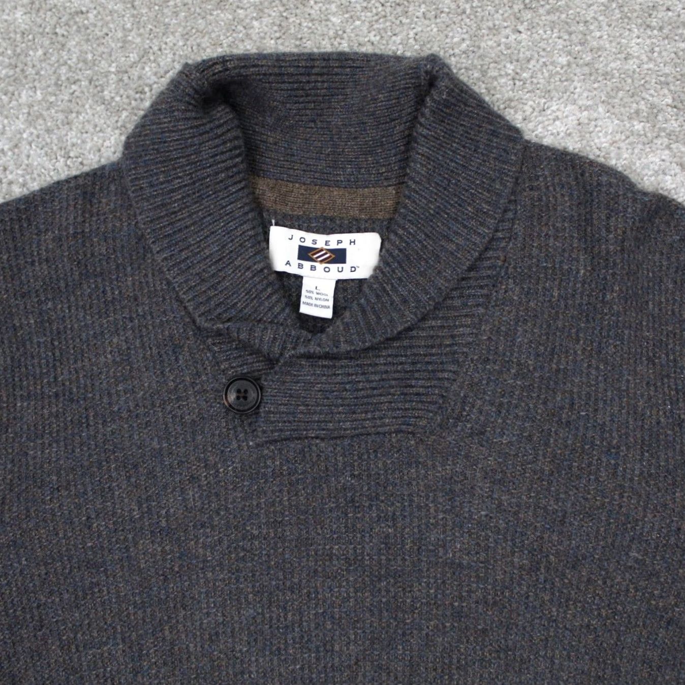 Joseph Abboud Joseph Abboud Sweater Mens Large Gray Shawl Neck Wool/Nylon Pullover Sweatshirt Shirt Size US L / EU 52-54 / 3 - 5 Thumbnail