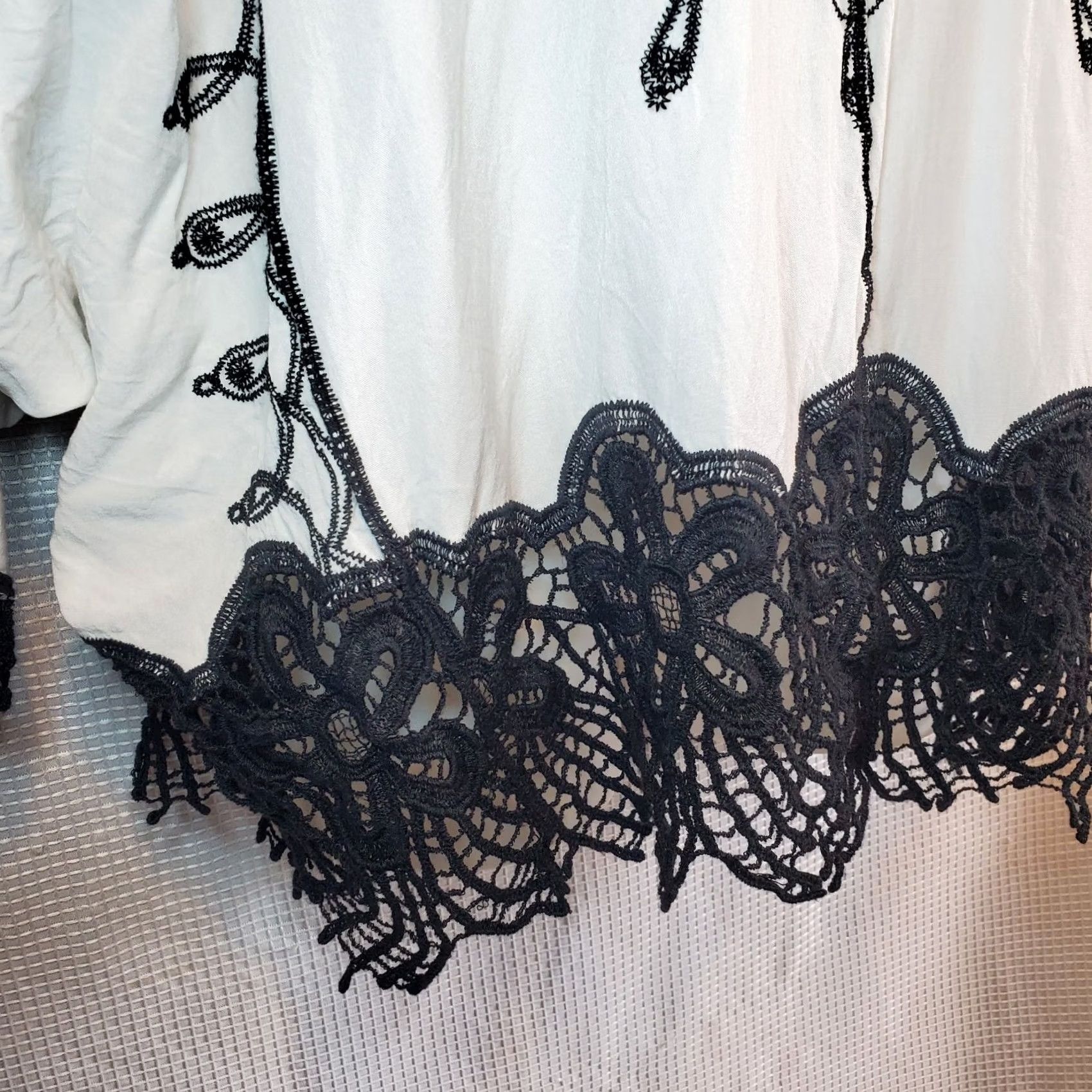 Vintage VINTAGE Draper And Damons Butterfly Embroidered Kimono Blouse Sz XL Boho Hippie *Read Size XL / US 12-14 / IT 48-50 - 3 Thumbnail