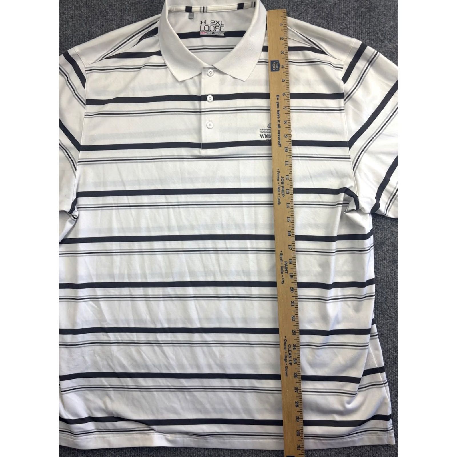 Under Armour Under Armour Polo Shirt Men's 2XL Loose Heat Gear White Black Stripe Polo Shirts White Nike? Size US XXL / EU 58 / 5 - 4 Thumbnail
