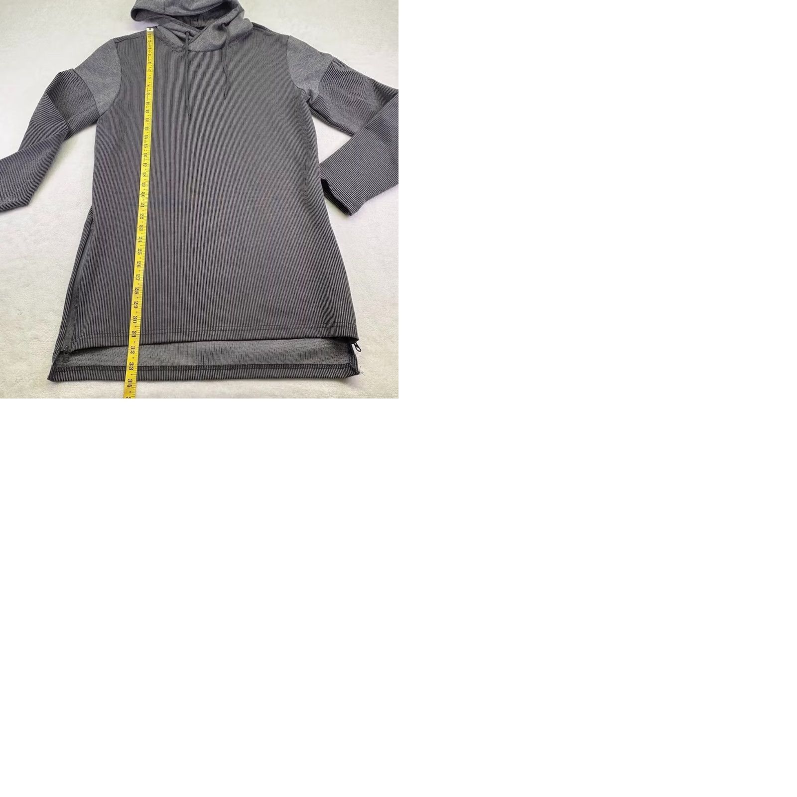 B Sides VINTAGE American Stitch Ribbed Hoodie Sweatshirt Zipper Sides Gray Black Men's M Size US M / EU 48-50 / 2 - 9 Thumbnail